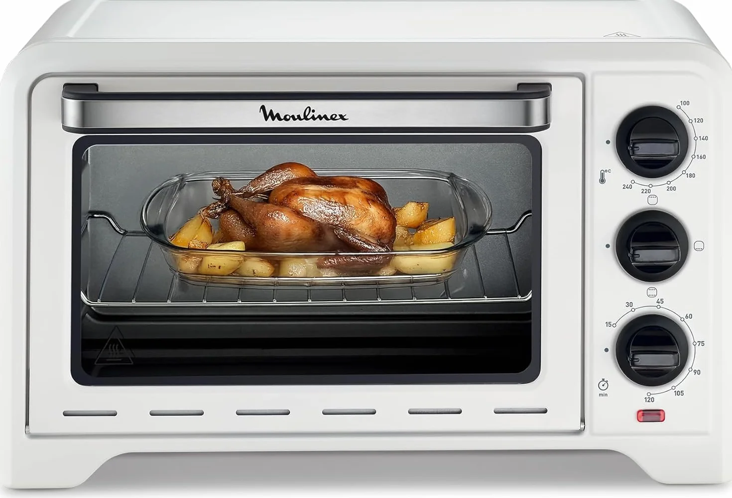 Moulinex Piekarnik Optimo 19 L, pieczenie chleba, pizza, ciasta, ciasta, ciasta, 6 trybów pieczenia, tradycyjne ciepło, biały OX441110