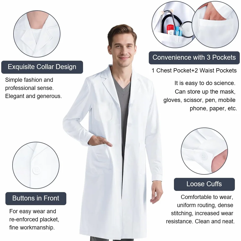 Szlafrok laboratoryjny dorosły do pracy w laboratorium