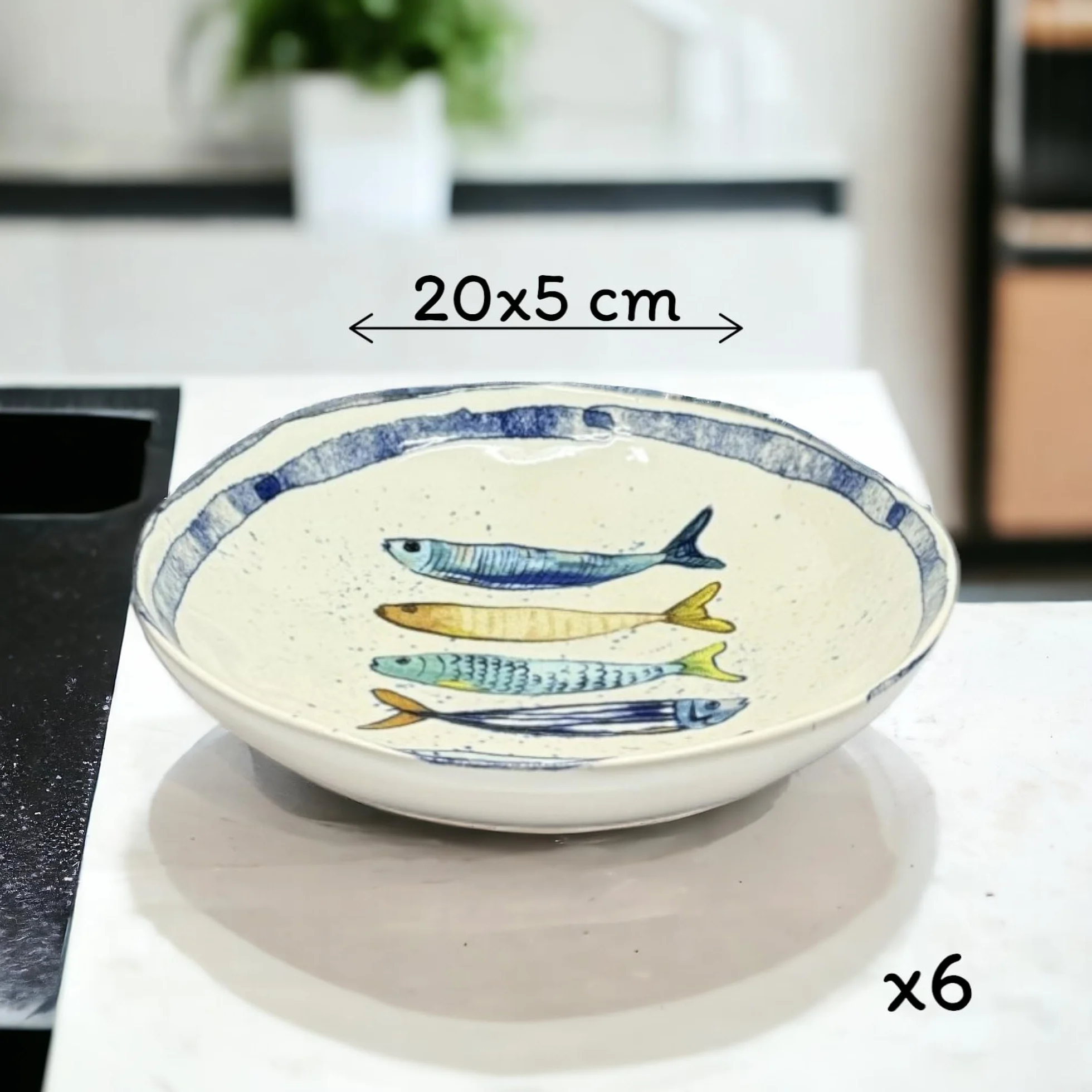 La Mediterranean 18 talerzy dla 6 osób talerze obiadowe deserowe do zupy 26 cm 20 cm