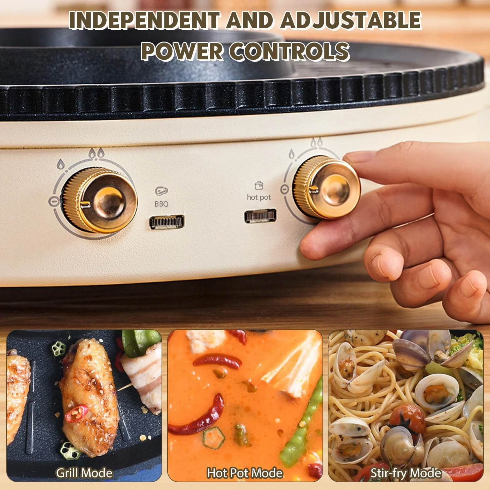 Elektryczny garnek z grillem 2 w 1 Hotpot płyta grillowa z regulacją temperatury koreański grill