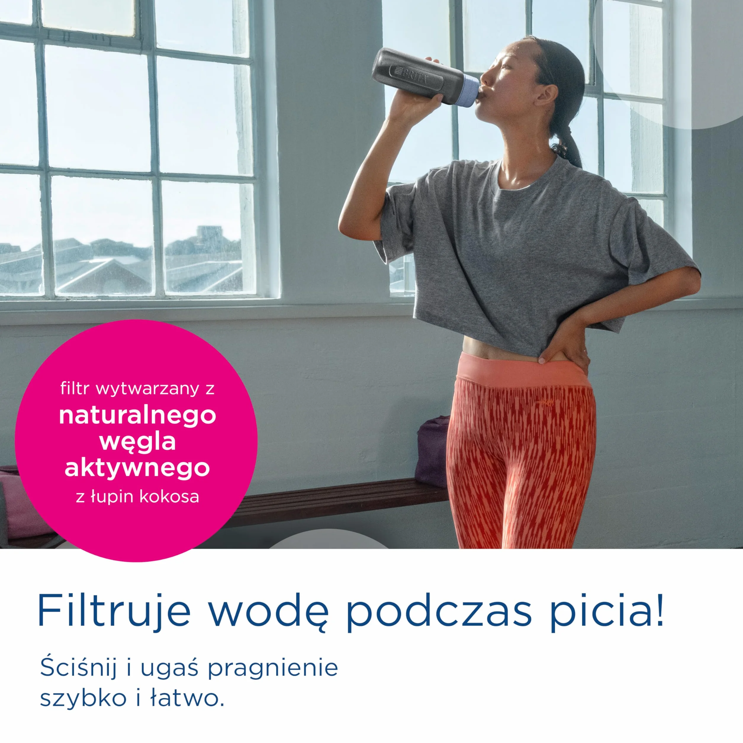 BRITA Butelka filtrująca Active pastelowy błękit 0,6l z 2 filtrami MicroDisc