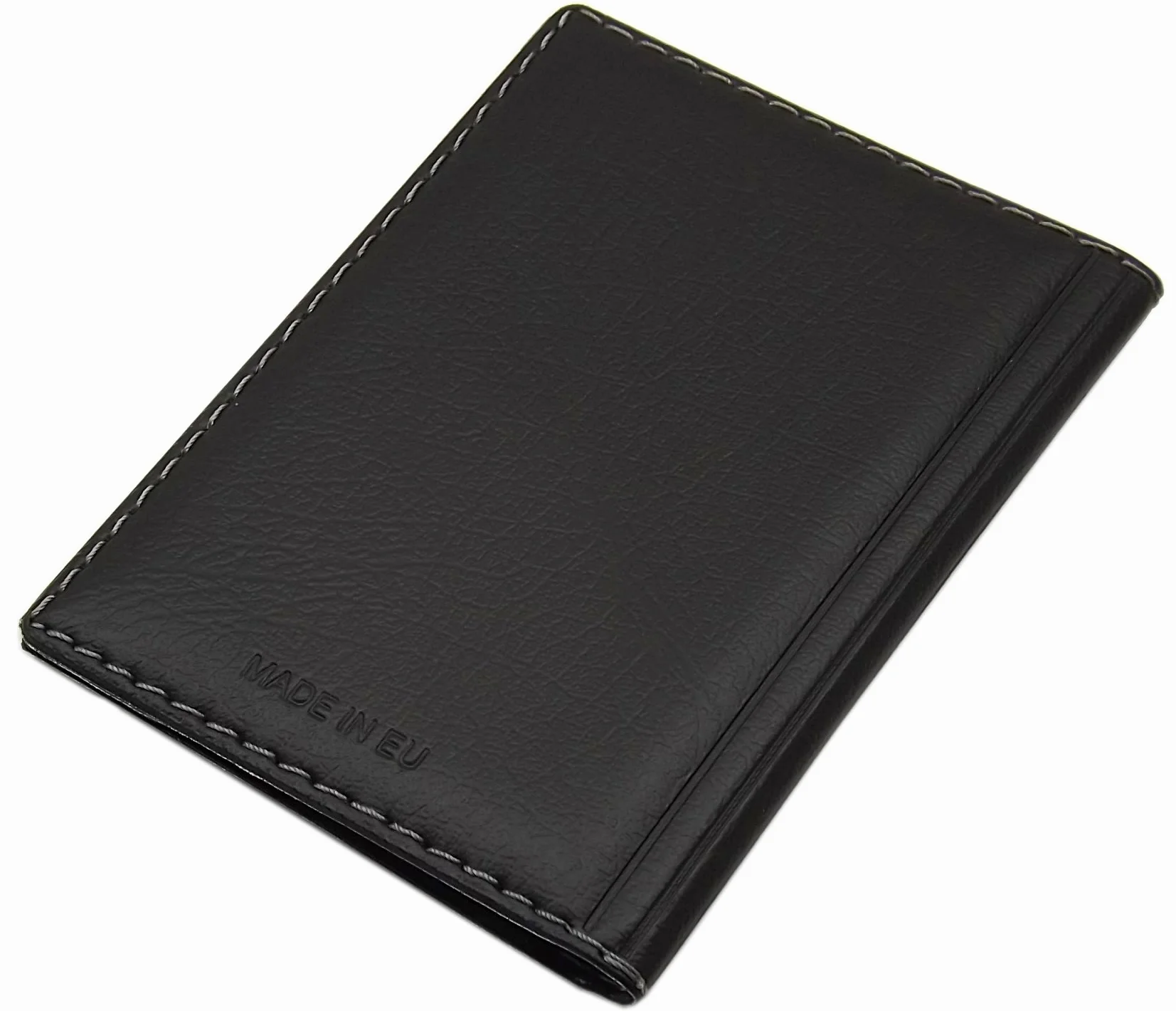 myledershop Eleganckie etui na dowód osobisty / etui na karty kredytowe z kontrastowym szwem, 4 przegródki, MJ-Design Germany Made in EU, Wzór 3 / czarny, Einheitsgröße, Kieszeń na dowód osobisty