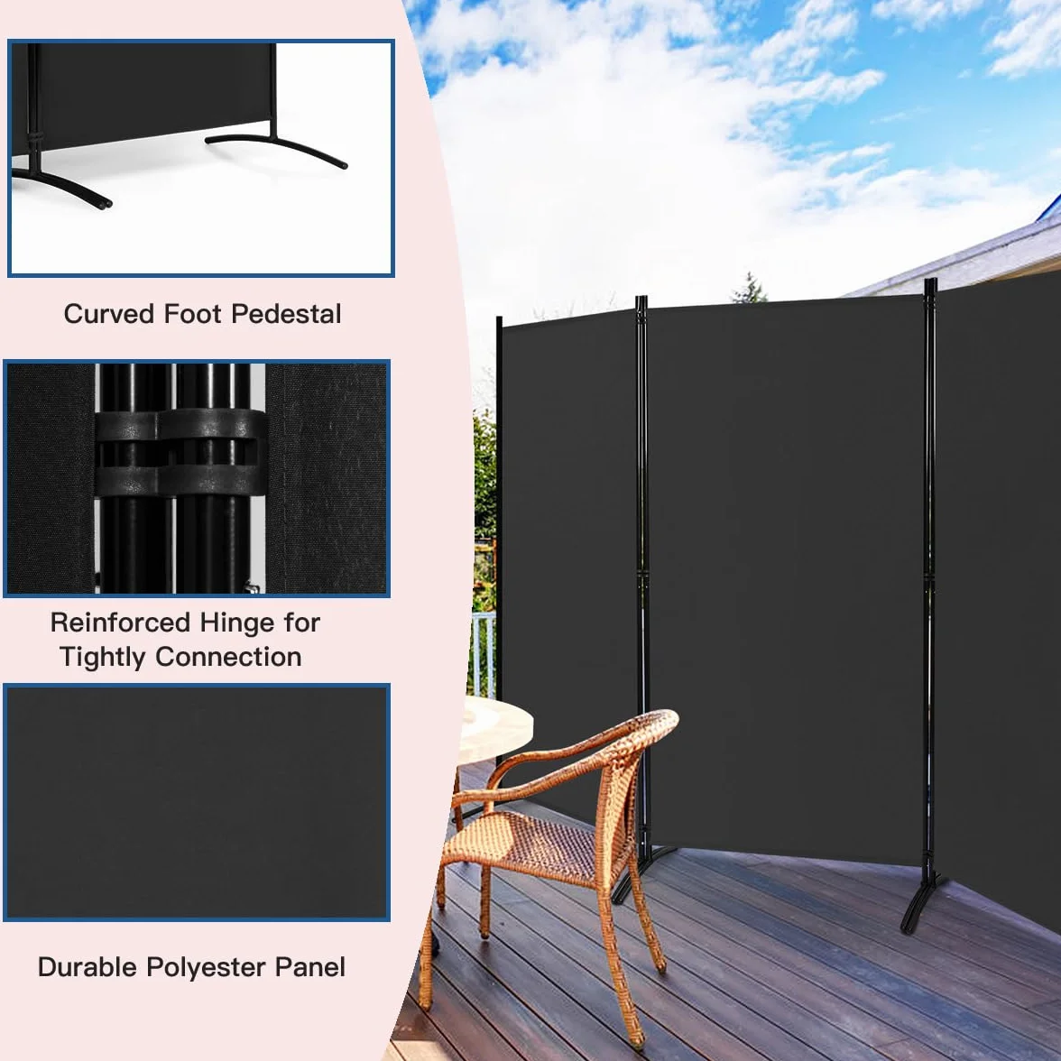 LIFEZEAL Składany parawan 3-częściowy, przegroda pokojowa osłona wizualna 260 x 183 cm, ścianka działowa przegroda do prywatności, separator pokojowy ochrona prywatności do salonu, biura, sypialni