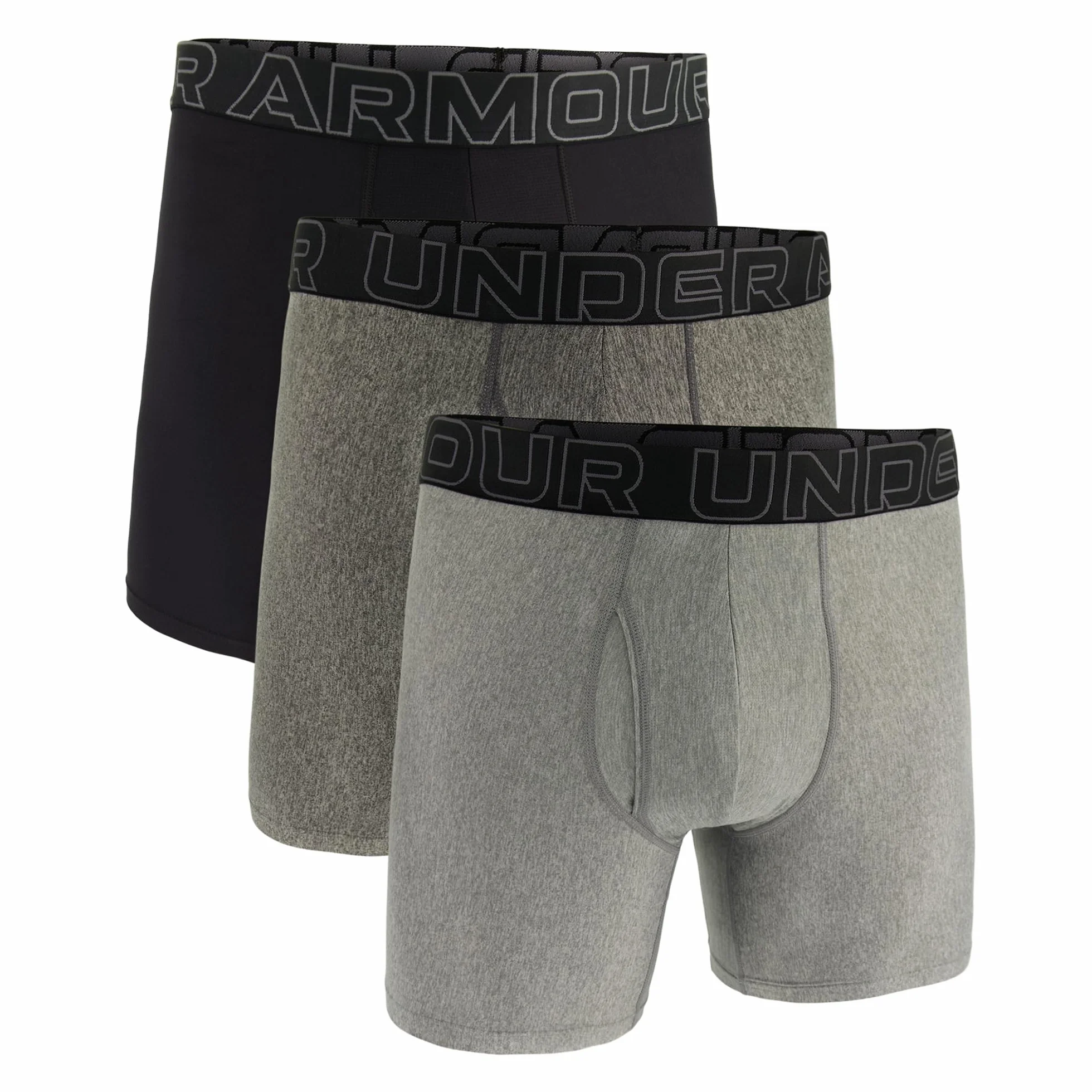 Under Armour Bielizna męska 15 cm Performance Tech Boxerjock - 3-pak, Czarny/ciemnoszary/szary, XXL
