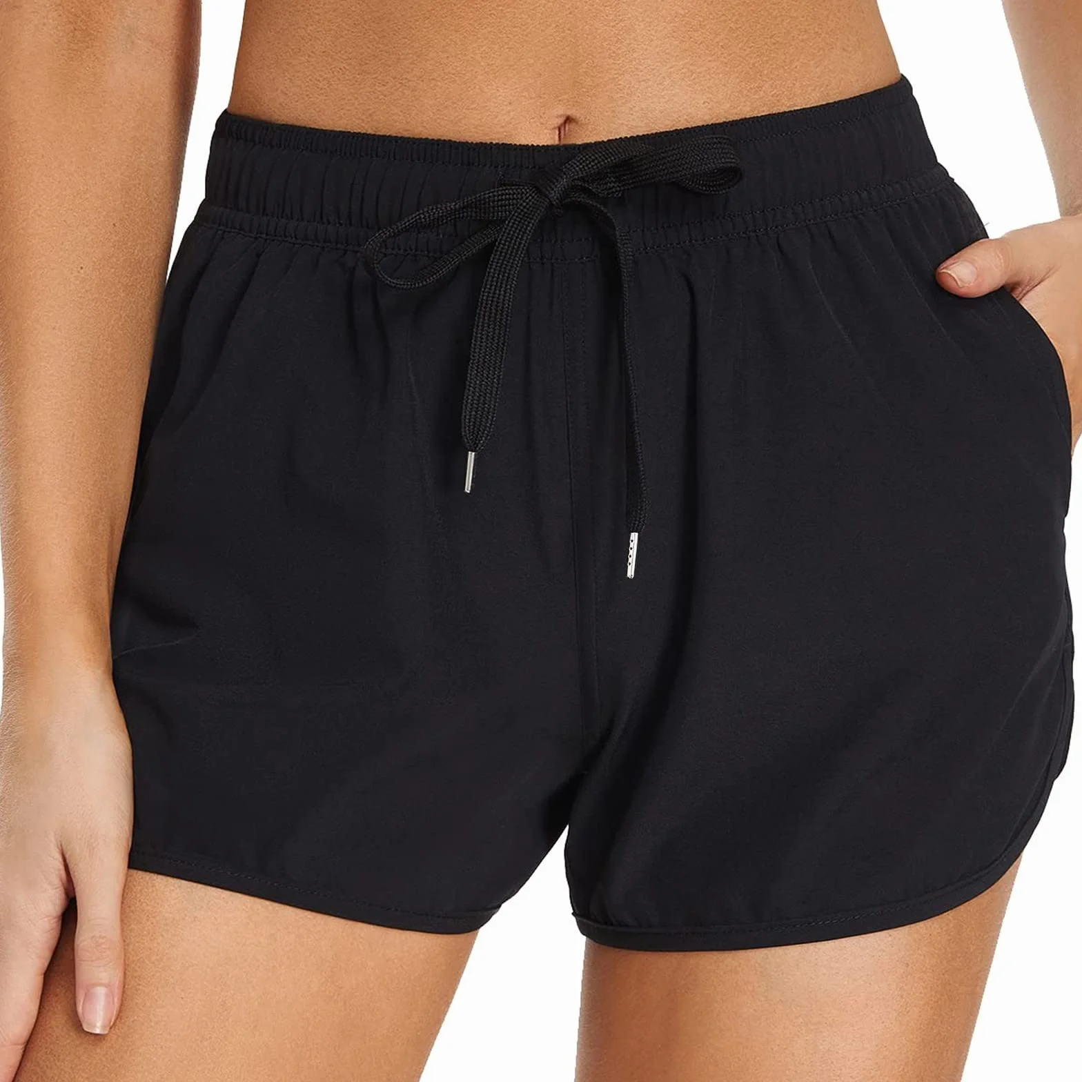 Damskie szorty kąpielowe z wysokim stanem, eleganckie spodnie bikini z wysokim stanem, wyszczuplające brzuch, szorty kąpielowe, na plażę, basen, lato, do surfowania, przepuszczające światło słoneczne