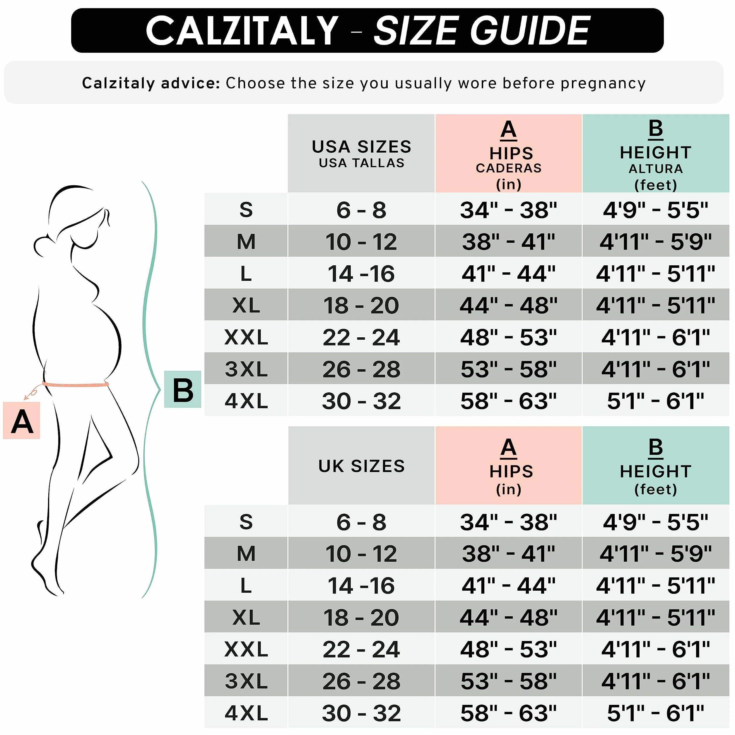 CALZITALY Dla kobiet w ciąży Kobiety Calzitaly Moderskapsstrumpbyxor Av Mikrofiber | Ogenomskinliga Graviditetsstrumpbyxor | S, M, L, Xl | 100 Den | Tillverkad I Italien (1 w zestawie)