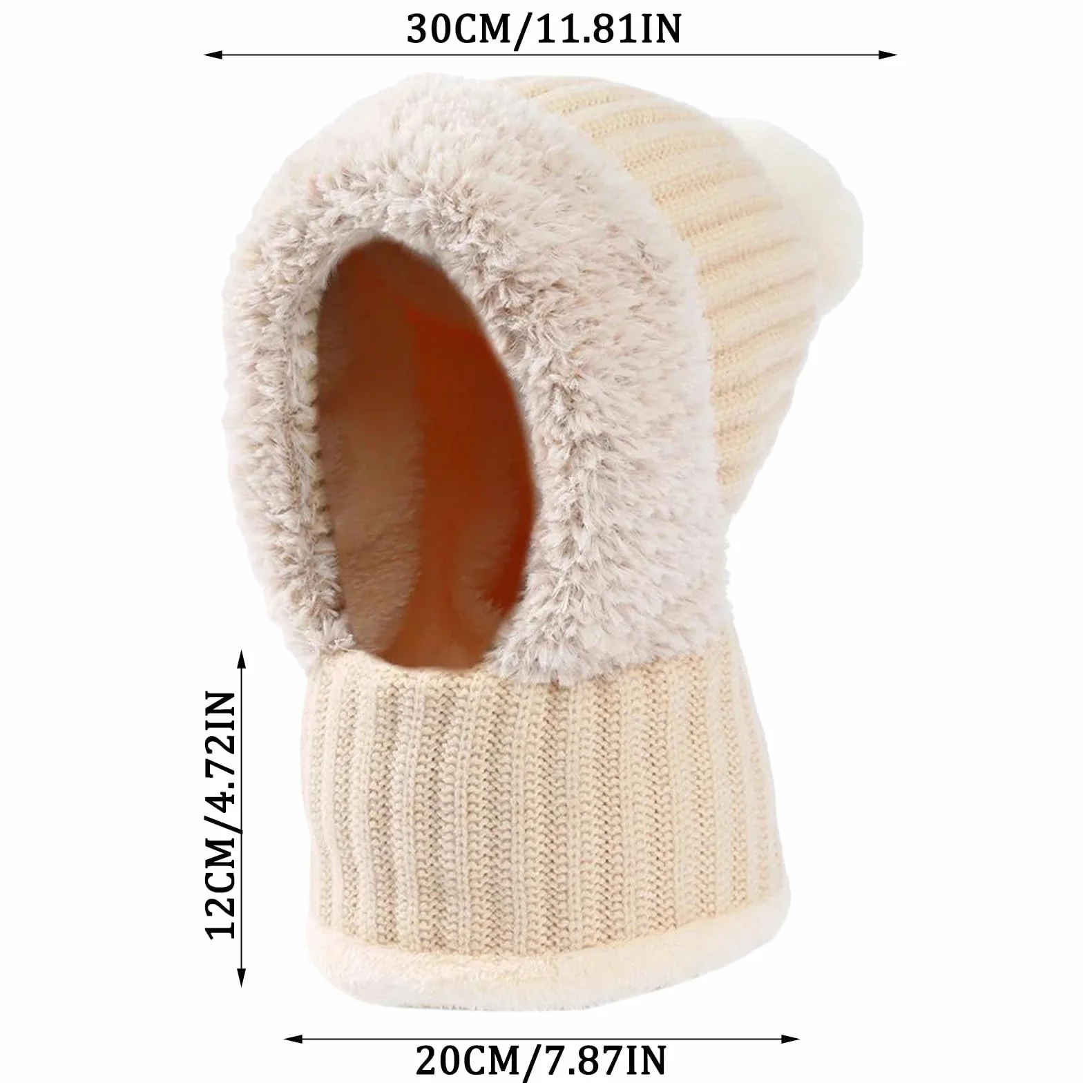 GWAWG Zimowa czapka z szalikiem zestaw, 2 w 1 gruba podszewka z polaru miękka dzianinowa czapka z okrągłym dekoltem dla kobiet mężczyzn narciarstwo codzienne sporty na świeżym powietrzu