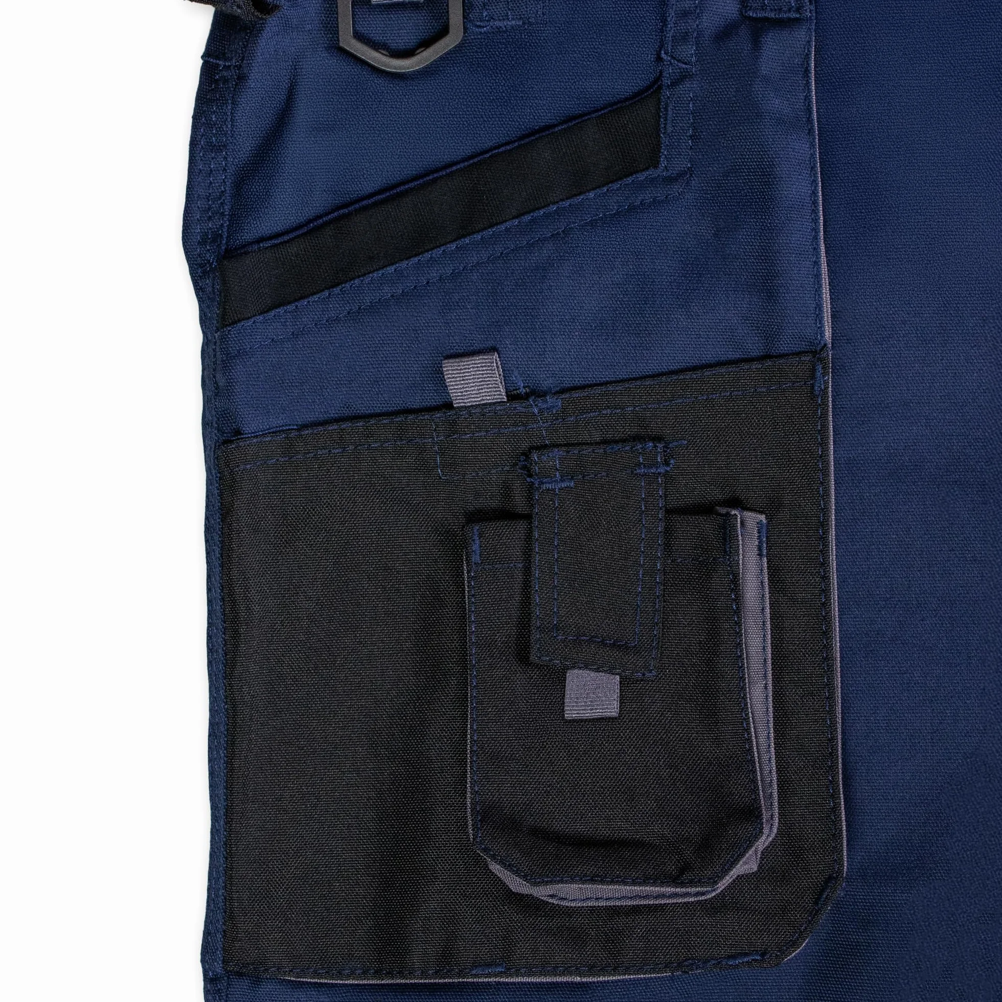 ART.MAS Spodnie robocze Classic Stretch Slim Fit granatowe | wytrzymały materiał płócienny, elastyczne, 10 kieszeni, elementy odblaskowe