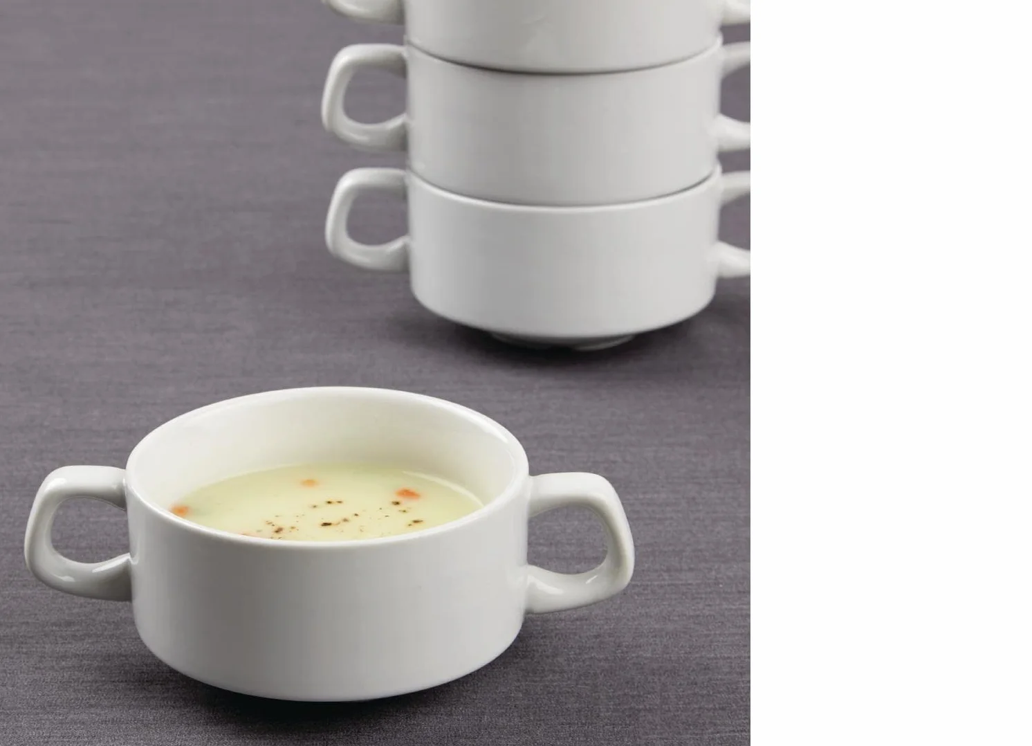 Olympia Miski do zupy z białej porcelany 300 ml x 12