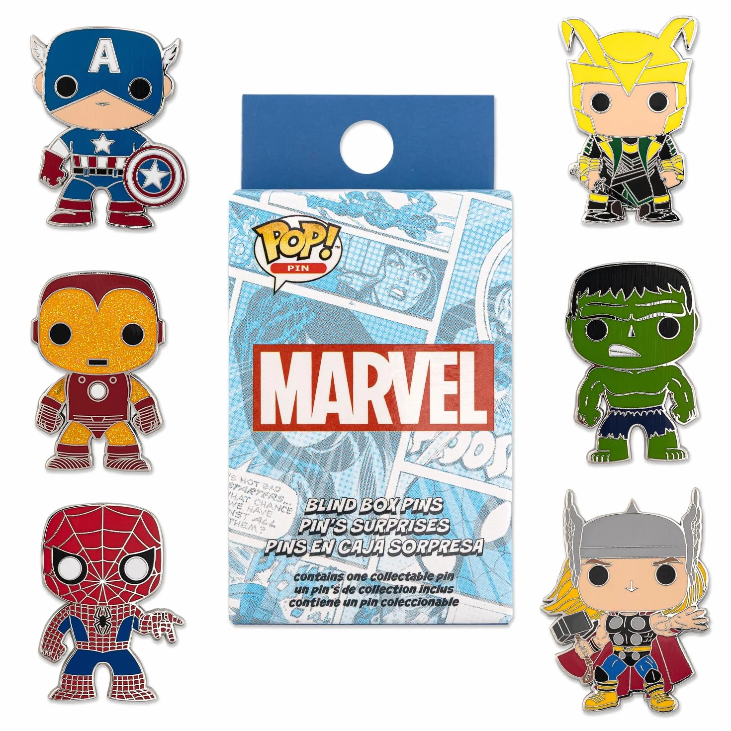 Loungefly - Marvel - Blind Enamel Pin Purchase - Avengers emaliowana przypinka - urocza broszka kolekcjonerska - do plecaków i toreb - pomysł na prezent - oficjalne produkty - fani filmów