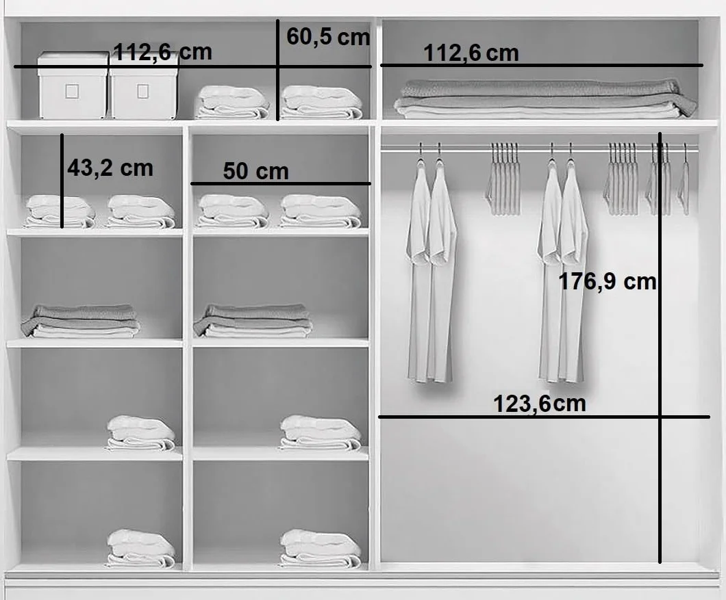 B&M Furniture Duża szafa z drzwiami przesuwnymi i lustrem 230 cm szerokości 245 cm wysokości biała