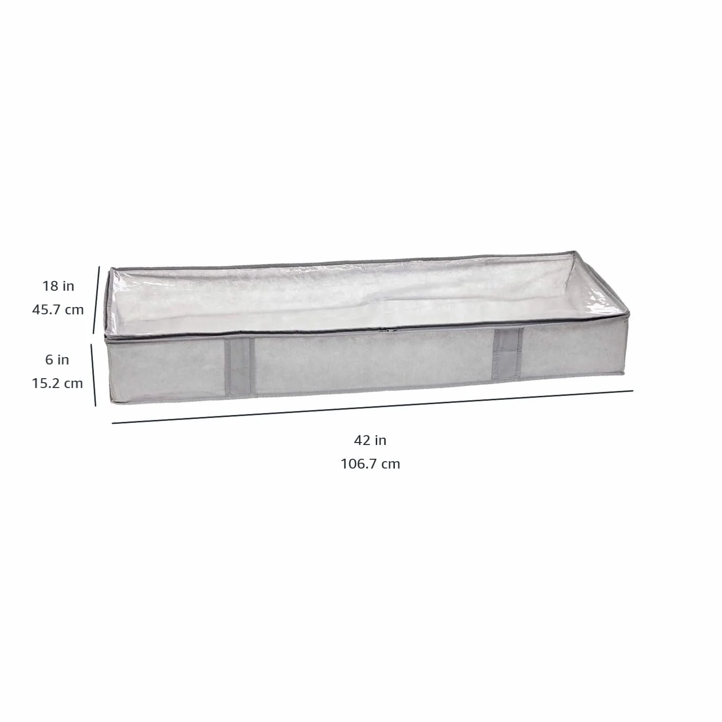 Amazon Basics Tekstylny pojemnik do przechowywania pod łóżkiem 2-pak 46 x 107 x 15 cm szary