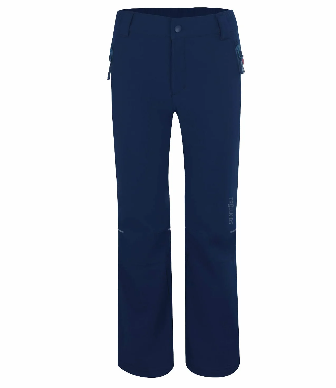 Trollkids Hemsedal Softshell spodnie trekkingowe, Mistyk niebieski, 164