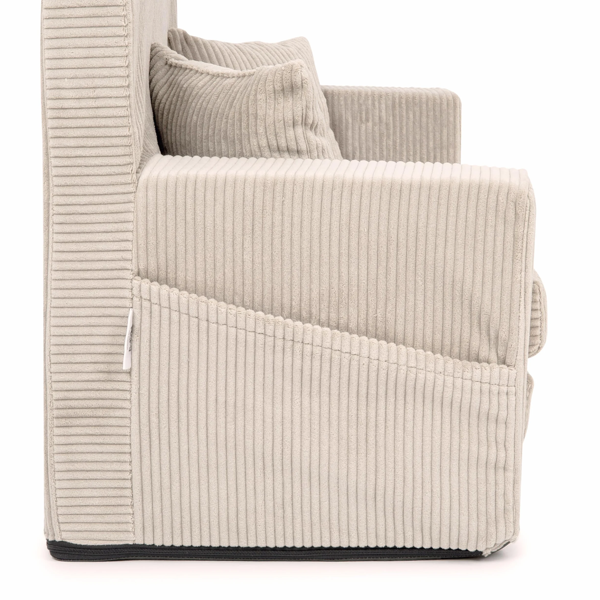 Flumi Sofa dziecięca piankowa Kanapa rozkładana dla dzieci sztruks beżowy