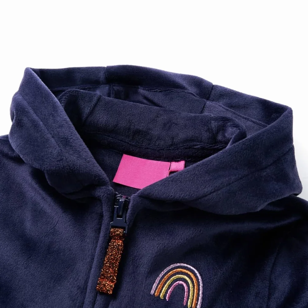 Bluza dziecięca z kapturem, granatowa, 104, dziecięca bluza rozpinana, bluza z kapturem dla dziecka, bluza dziewczęca, rozpinana bluza dla dziecka
