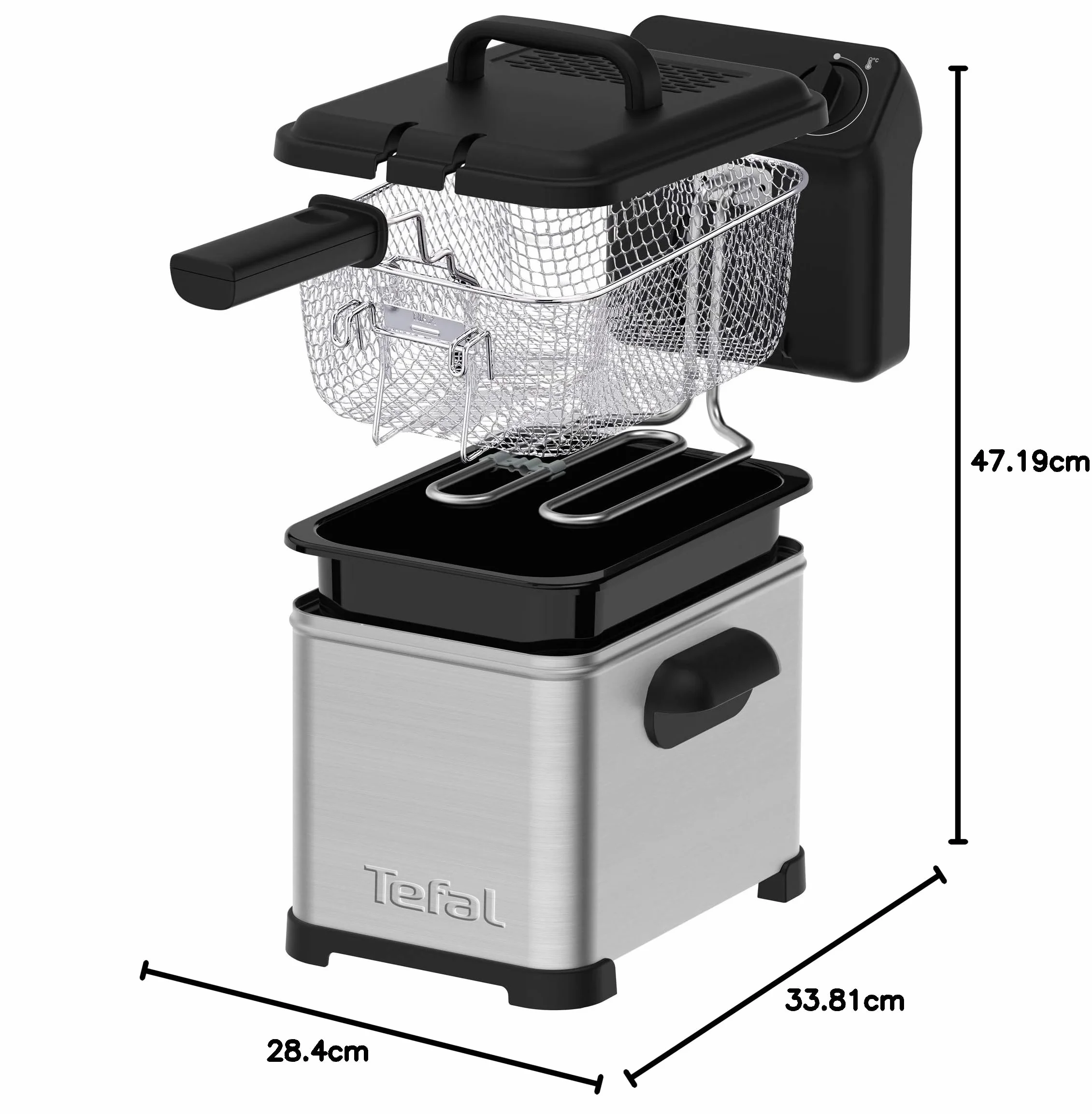 Tefal Family Pro Access frytkownica 4,0 l, 3000 W, półprofesjonalna z olejem, wyjmowany pojemnik na olej, technologia stref chłodzenia, łatwe czyszczenie, chrupiące frytki, stal nierdzewna, czarna,