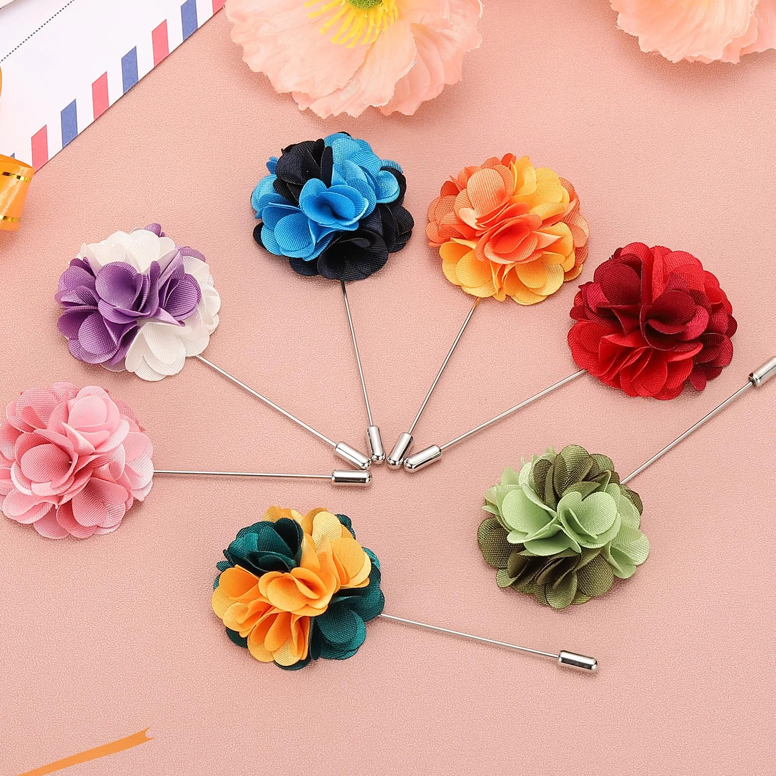 PATIKIL Boutonnieres z kwiatami, przypinka do klapy dla mężczyzn, kwiat kamelii, na ślub, ukończenie szkoły, rocznicę, broszka, ukończenie szkoły, akcesoria do stroju, 1.57 x 3.15 inch / 4 x 8 cm