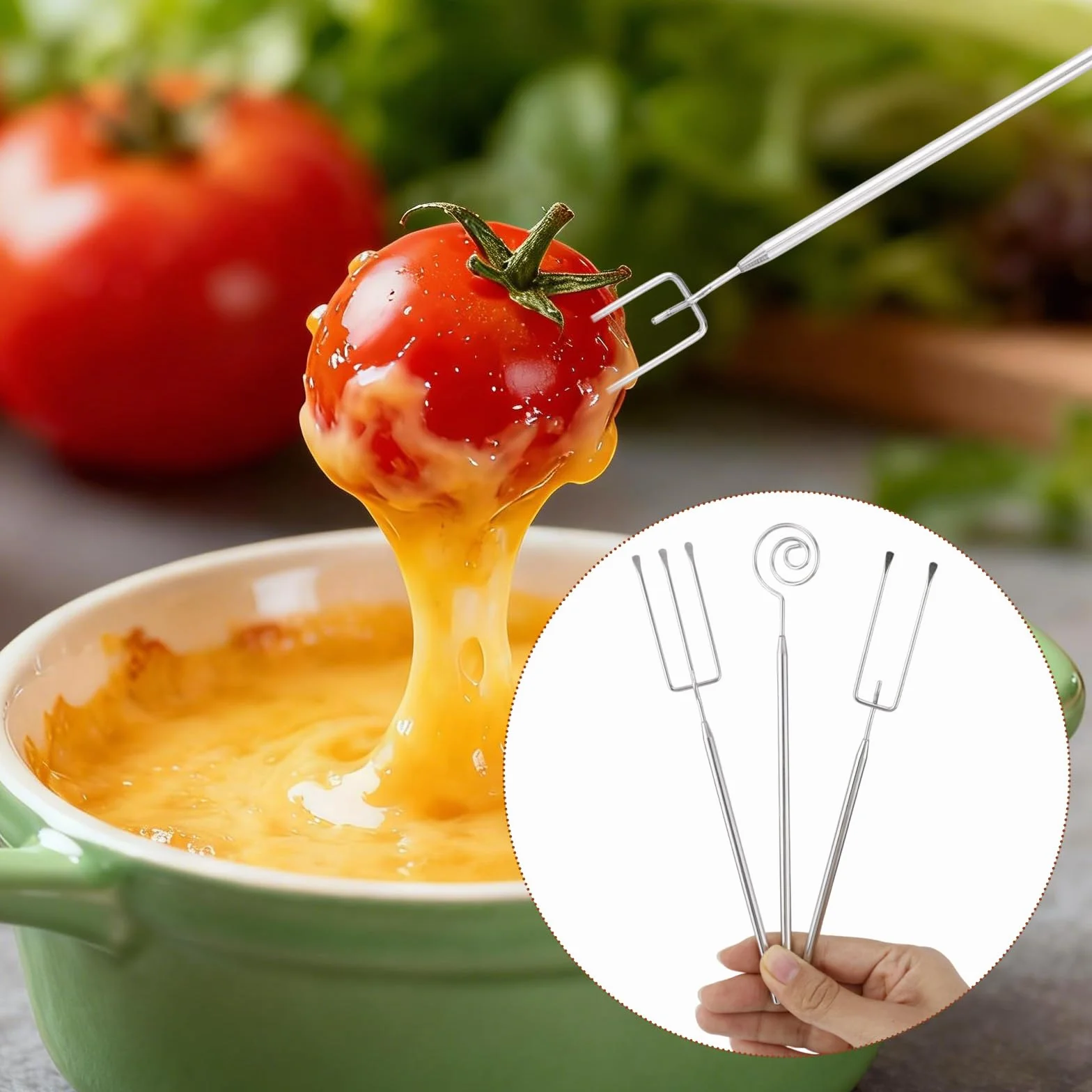 Profesjonalne Narzędzia do Zanurzania Czekolady ze Stali Nierdzewnej, Zestaw 3 szt. Łyżka Spirala Fondue