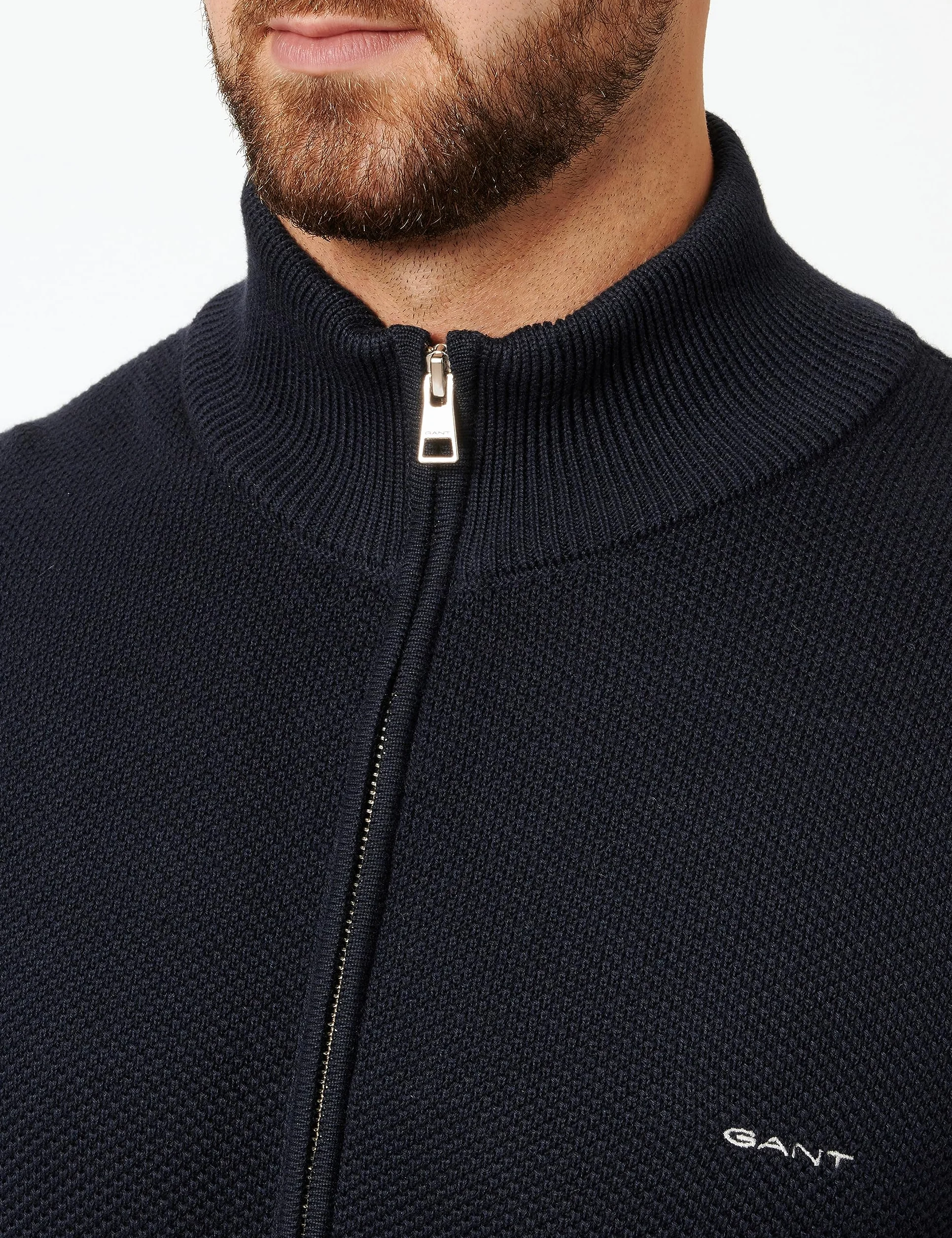 GANT Kardigan Mężczyźni Cotton Pique Zip Cardigan