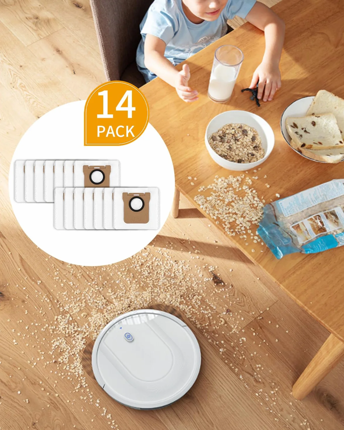 14 sztuk worków do odkurzacza akcesoria do Dreame L10s Ultra / L10 Ultra/L20 Ultra/Xiaomi X10+, duża pojemność 2,5 l, ZZ3280