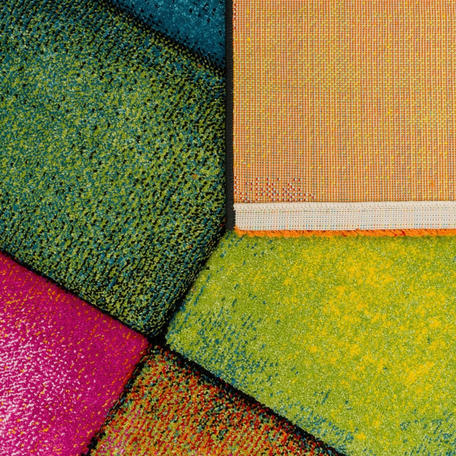 Dywan Krótkie Włosie Cętkowany 3D Geometryczny Nowoczesny Kolorowy 60x110 cm Szary Czerwony Żółty