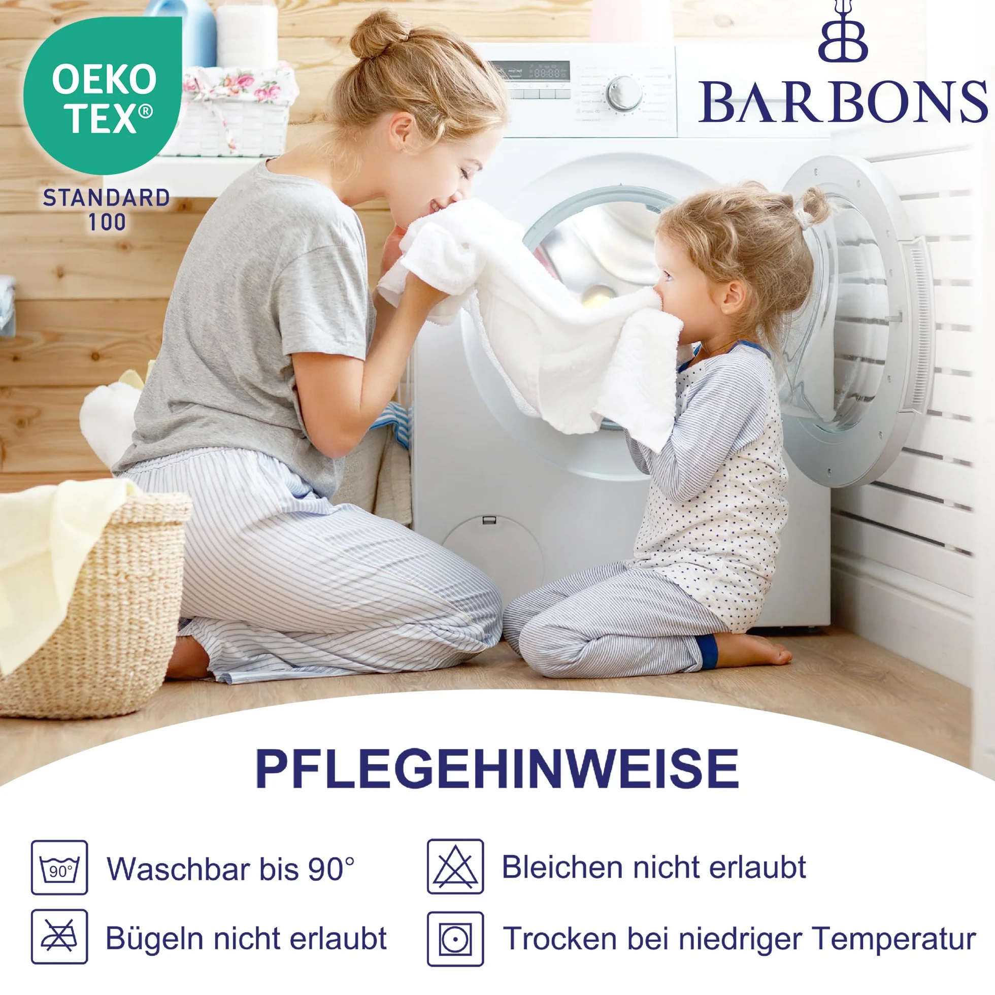 BARBONS Ochraniacz na materac 200 x 200 Öko-Tex wodoszczelny bawełniany