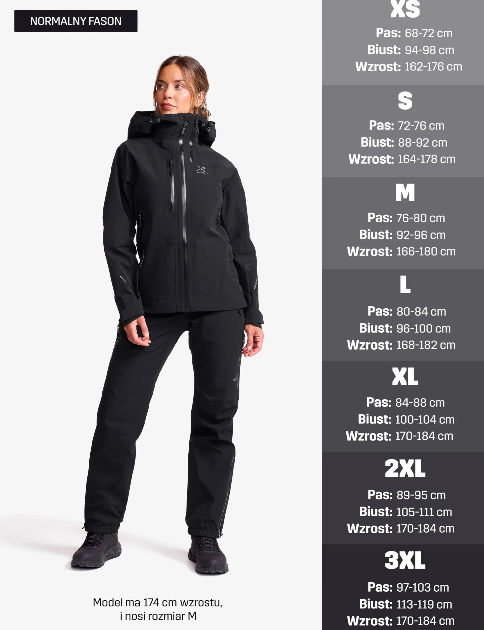 RevolutionRace Cyclone 3L Shell Jacket Damska, Wodoodporna kurtka z reflektorami Recco do wędrówek