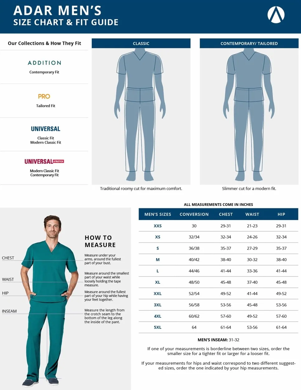 ADAR Medical Uniforms Adar Addition Scrubs Dla Mężczyzn - Spodnie Ze Sznurkiem Ściągającym Ze Sznurkiem - Spodnie operacyjne Mężczyźni