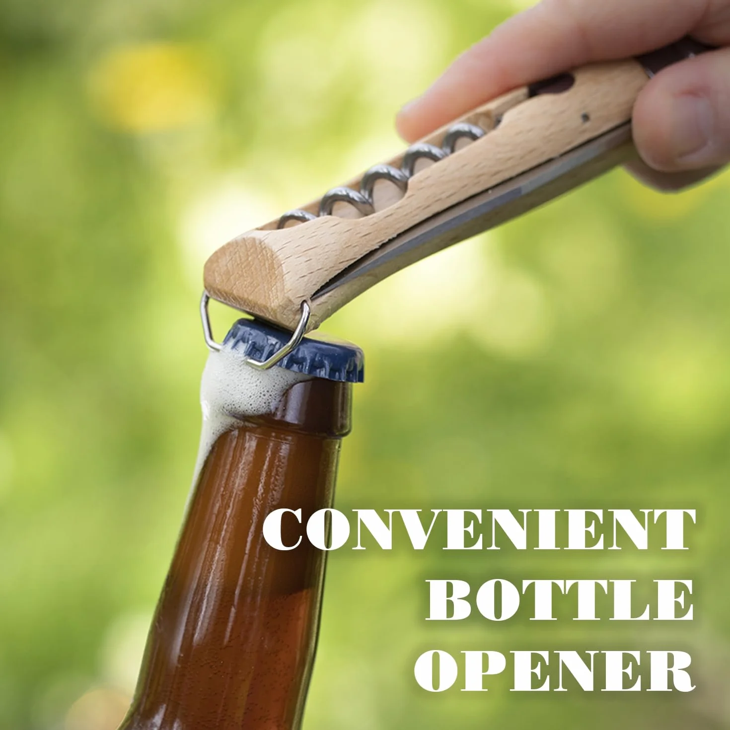 Opinel Scyzoryk nr 10, z korkociągiem i podnośnikiem do kapsli, ze stali nierdzewnej, z uchwytem bukowym, długość ostrza: 10 cm, 254651, brązowy