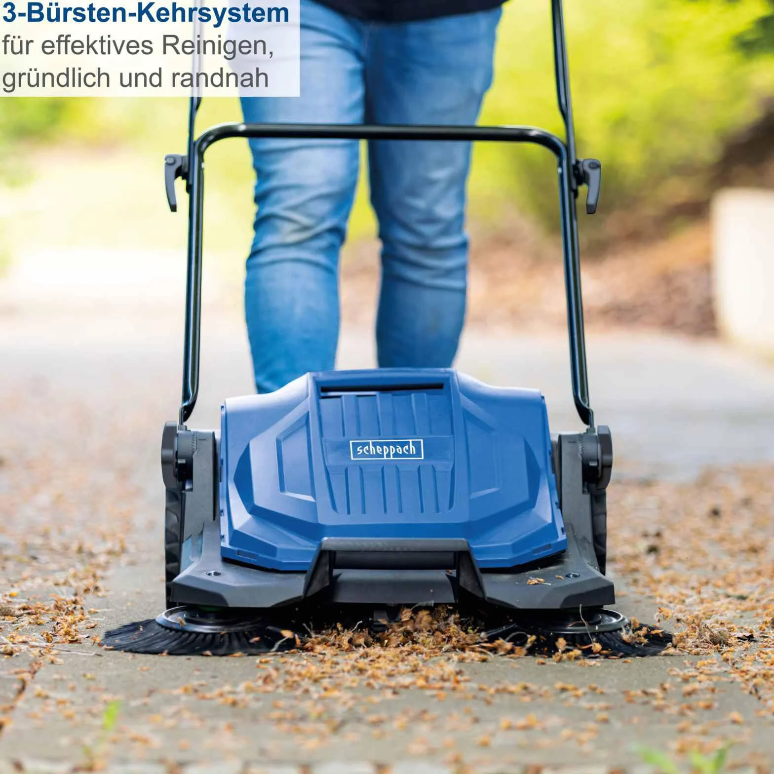 Scheppach Zamiatarka S800 ręczna zamiatarka 650 mm 2600 m²/h 20 l 3 szczotki