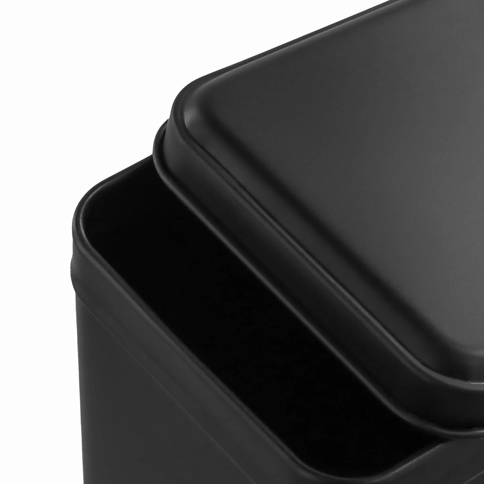 Prostokątne puszki na herbatę 7x7x10 cm metalowe czarne z pokrywką