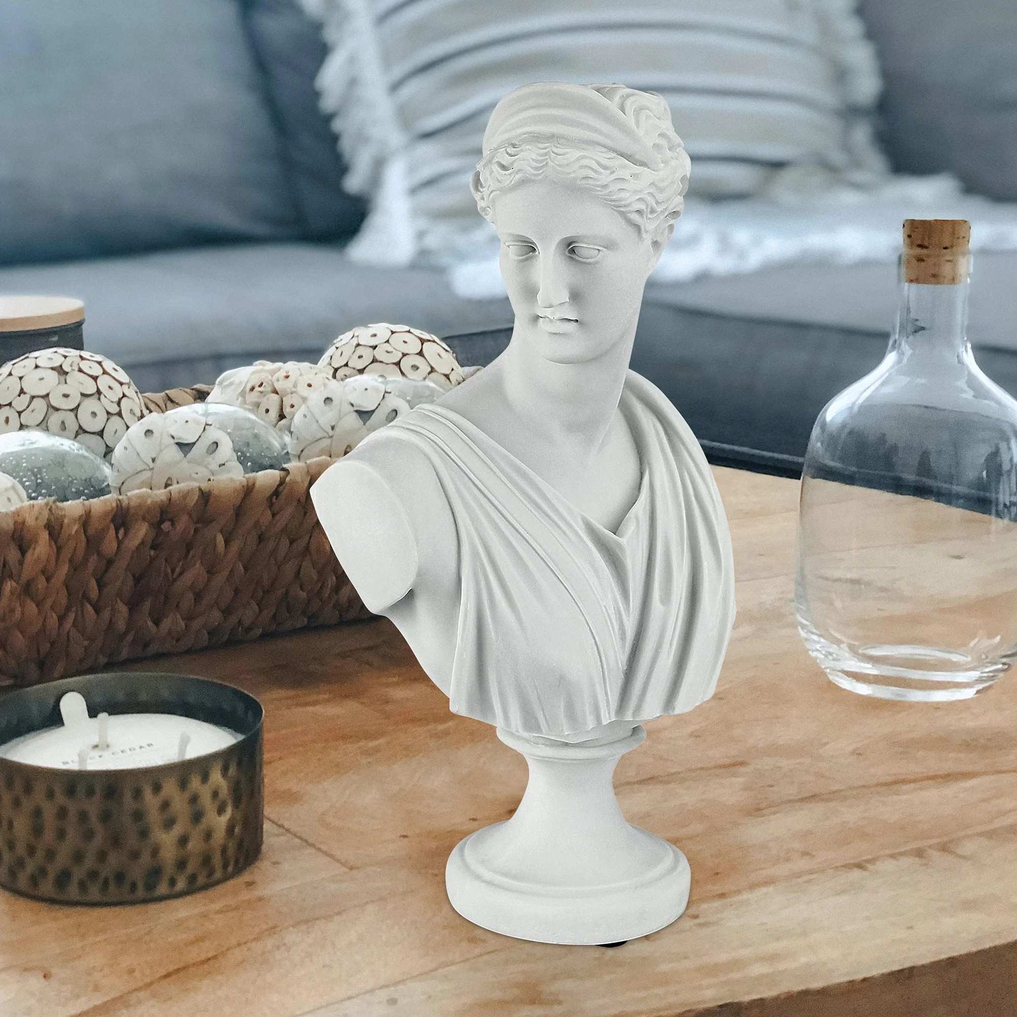 Design Toscano PD72519 Diana of Versailles klejona marmurowa żywica rzeźbiarski biust - biały