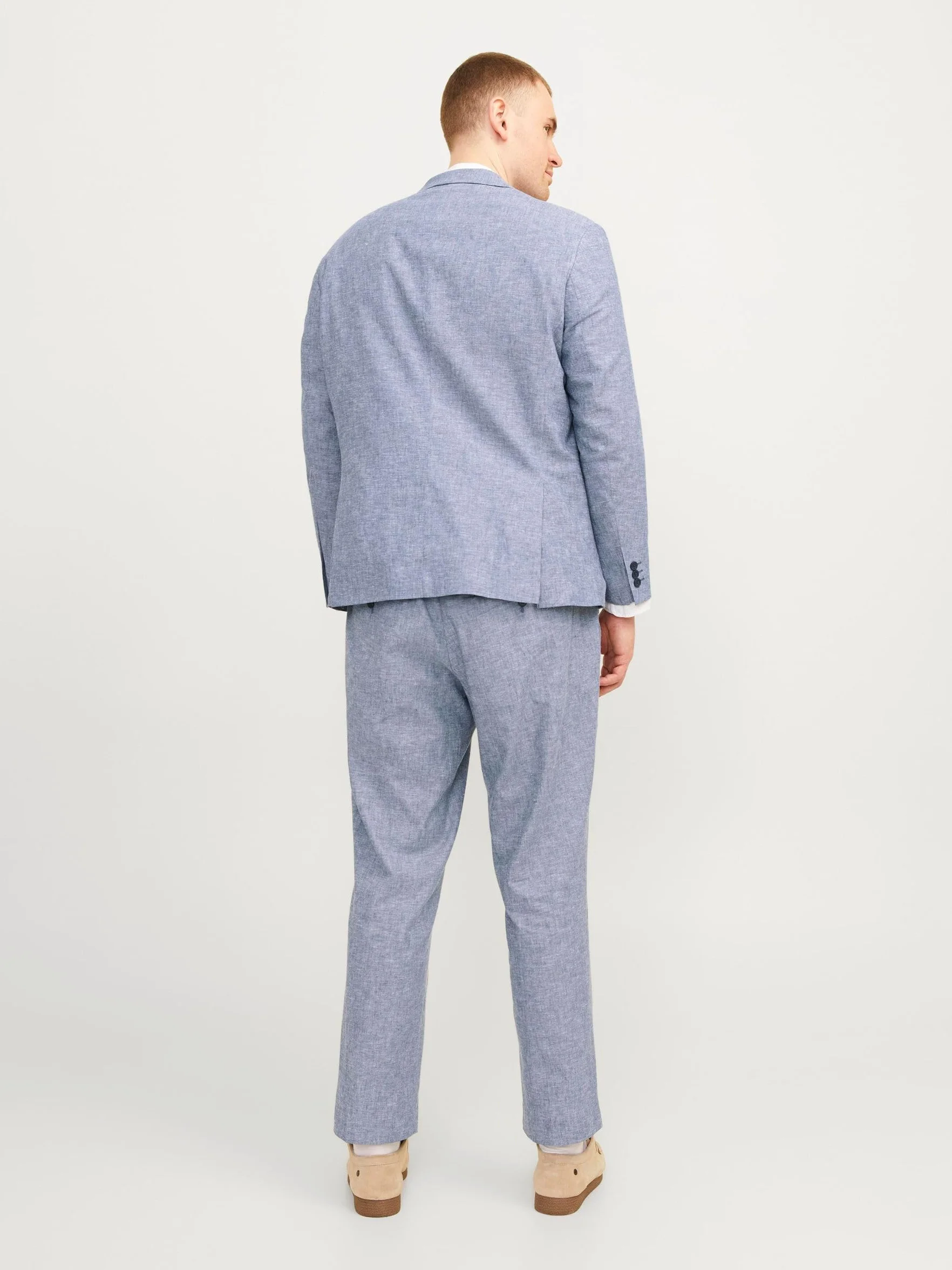 JACK & JONES Jprriviera Linen Suit Slim Fit Sn Pls garnitur męski, Chambray Blue/Fit: slim fit, 70 Duże rozmiary