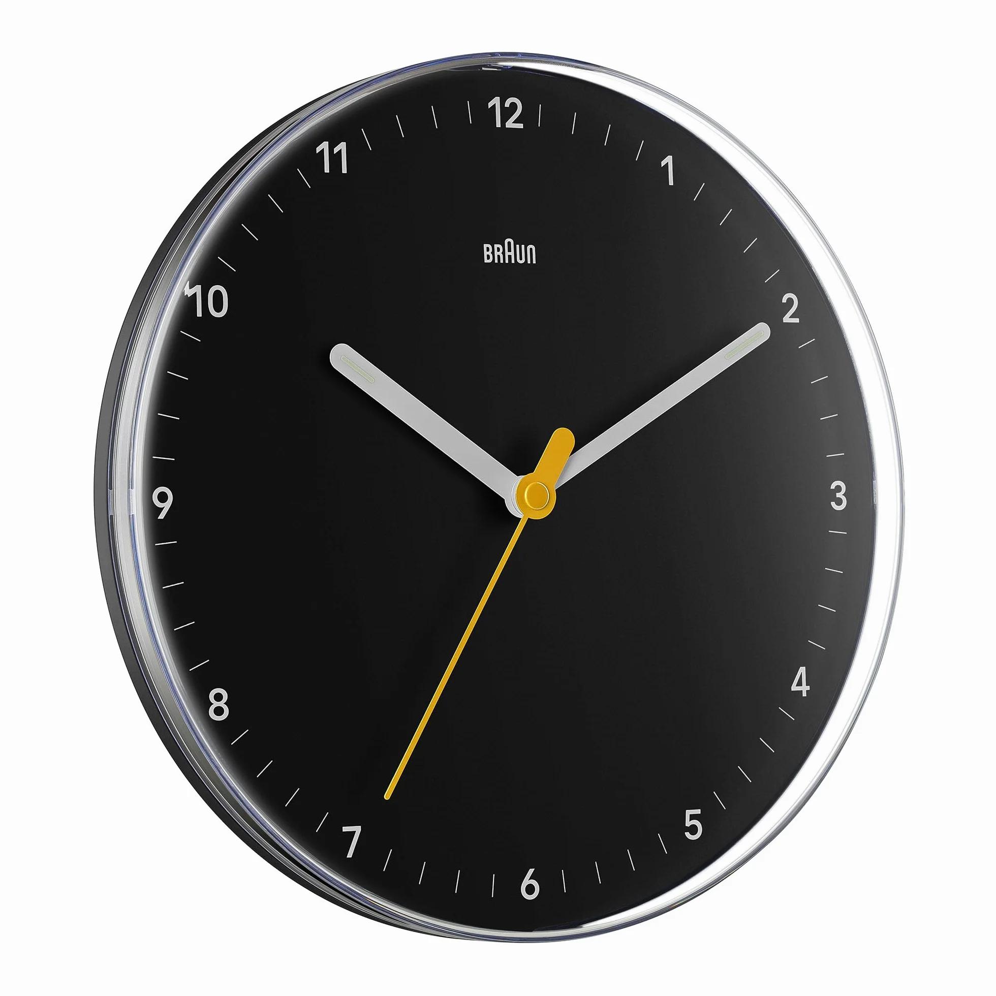 Braun BC26B Klasyczny zegar ścienny analogowy 23 cm cichy mechanizm kwarcowy czarny
