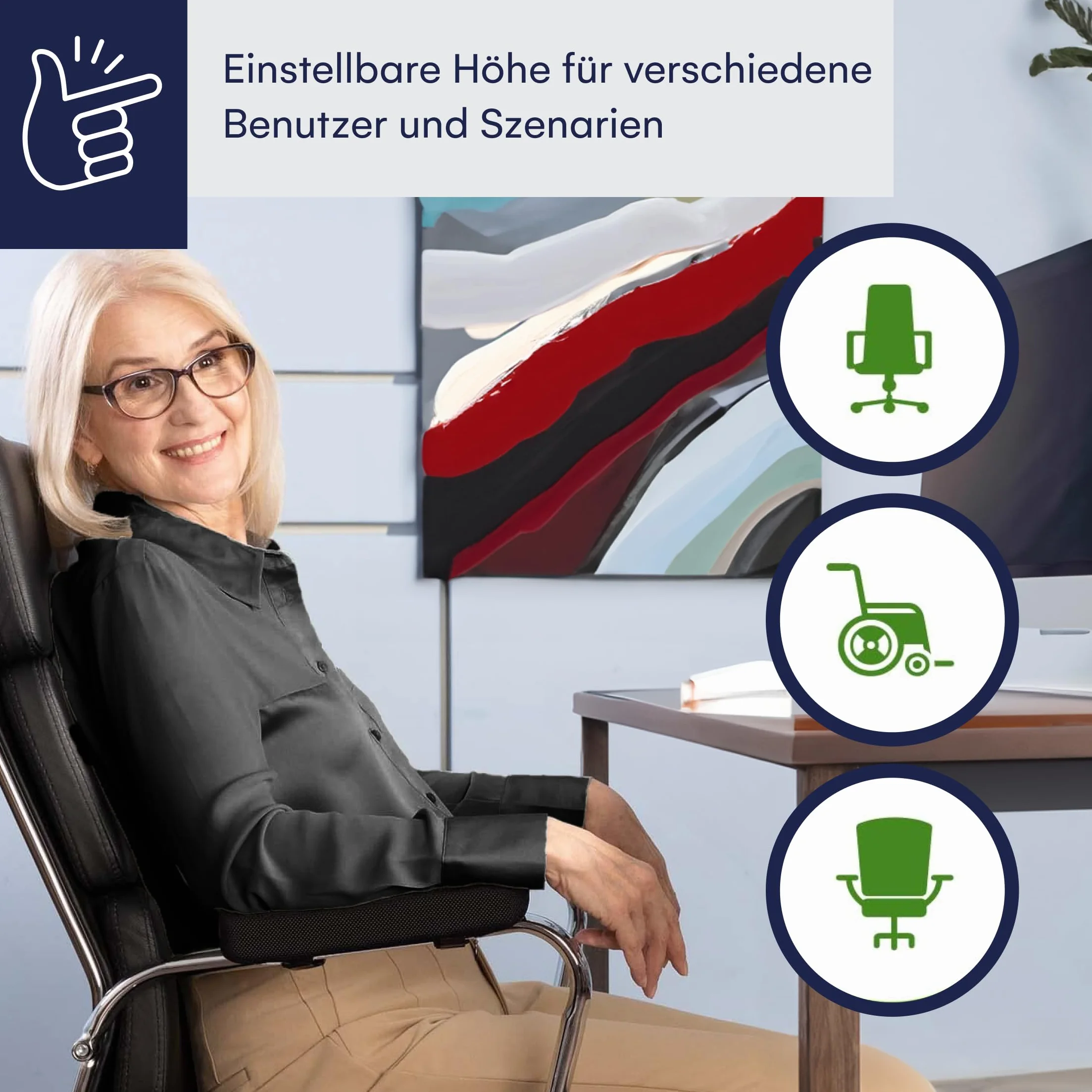 Office World krzesło biurowe z podłokietnikami tapicerka czarne 25x10x5 cm
