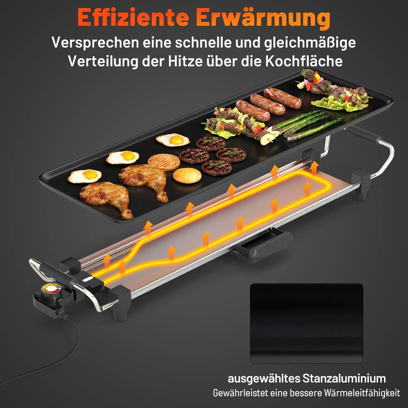 COSTWAY Teppanyaki elektryczna płyta grillowa 70 cm z powłoką zapobiegającą przywieraniu regulacją temperatury