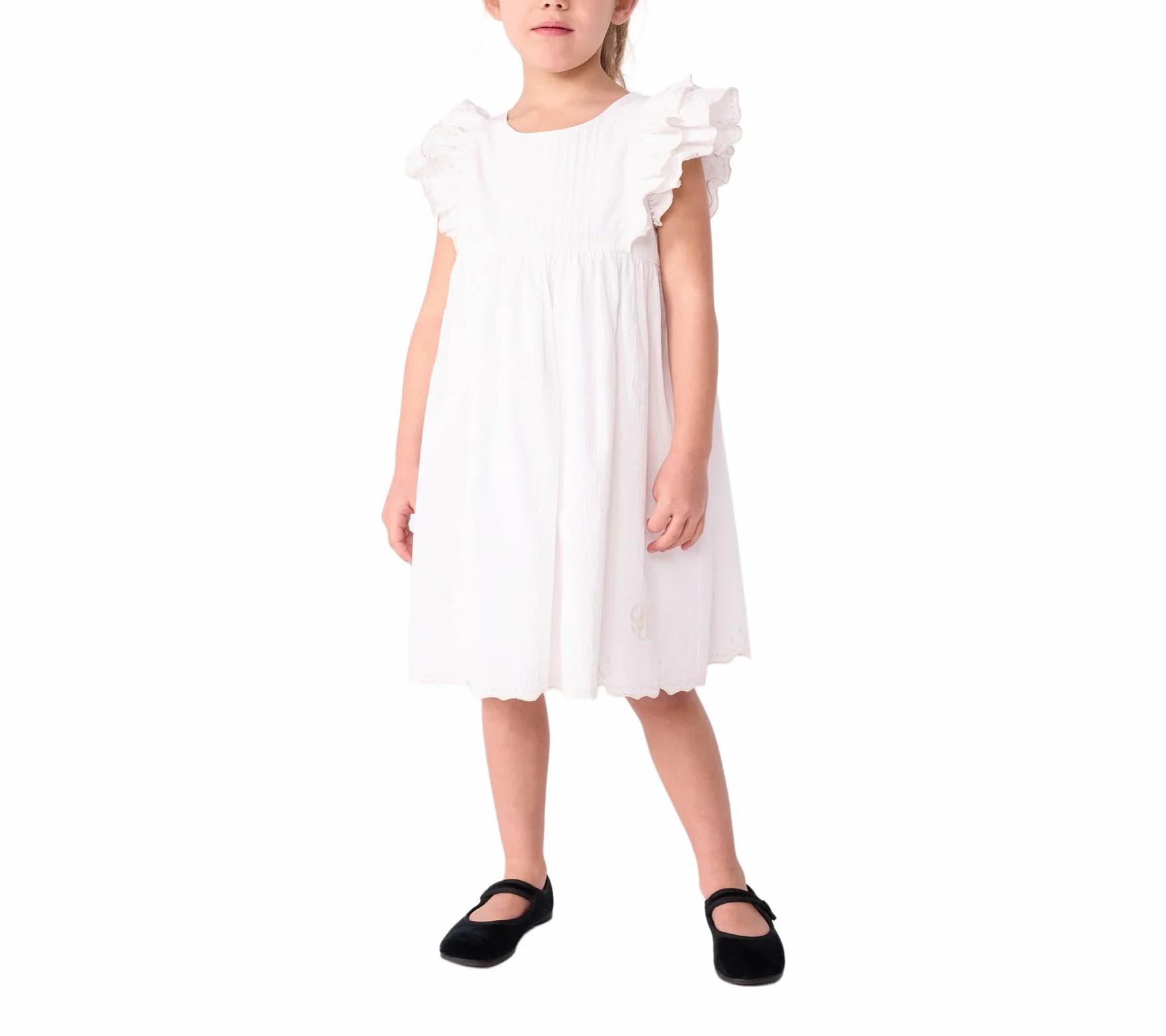 Petit Bateau Bawełniana sukienka dziecięca z krótkim rękawem