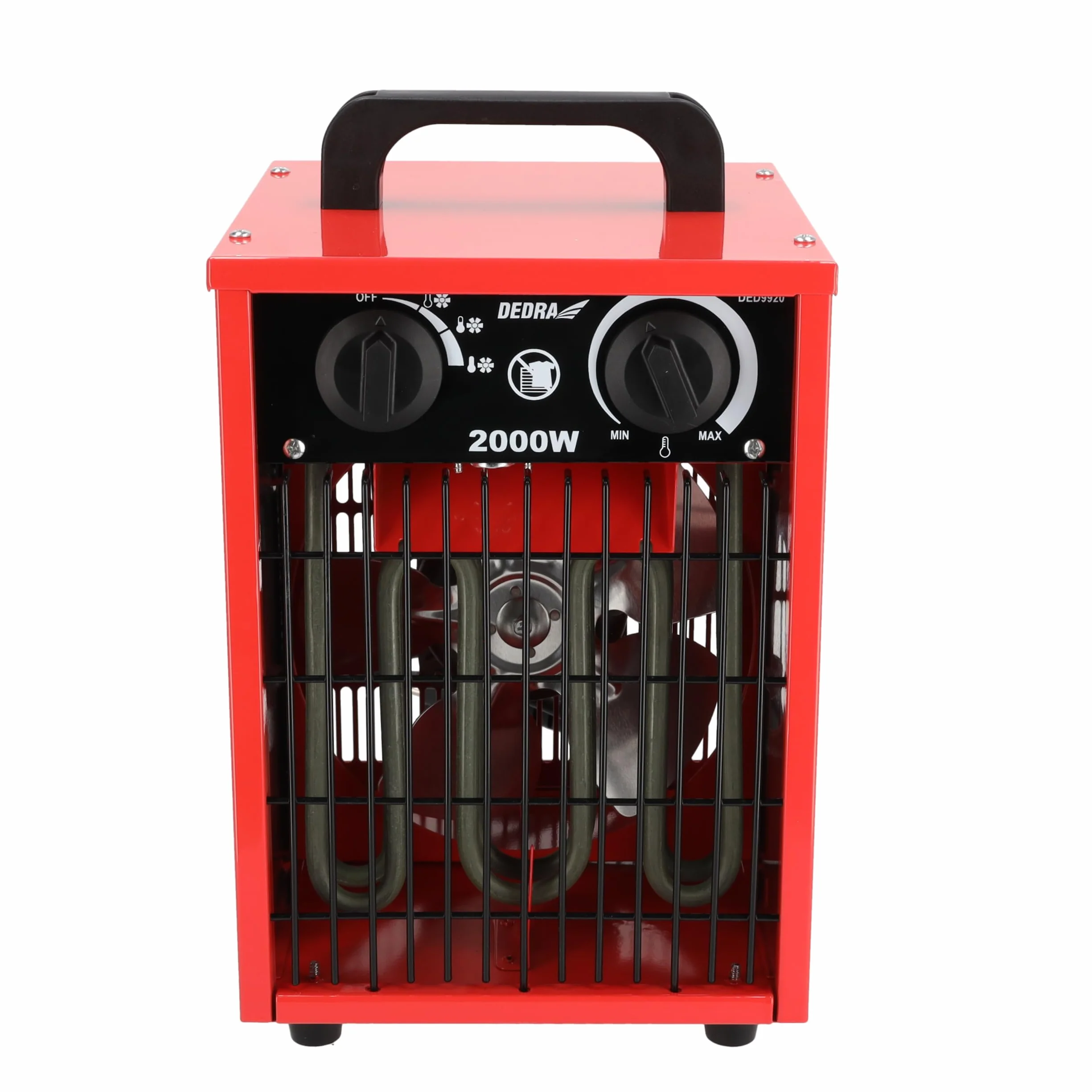 DEDRA Elektryczny termowentylator 1000W/2000W z termostatem 3 tryby pracy metalowa obudowa