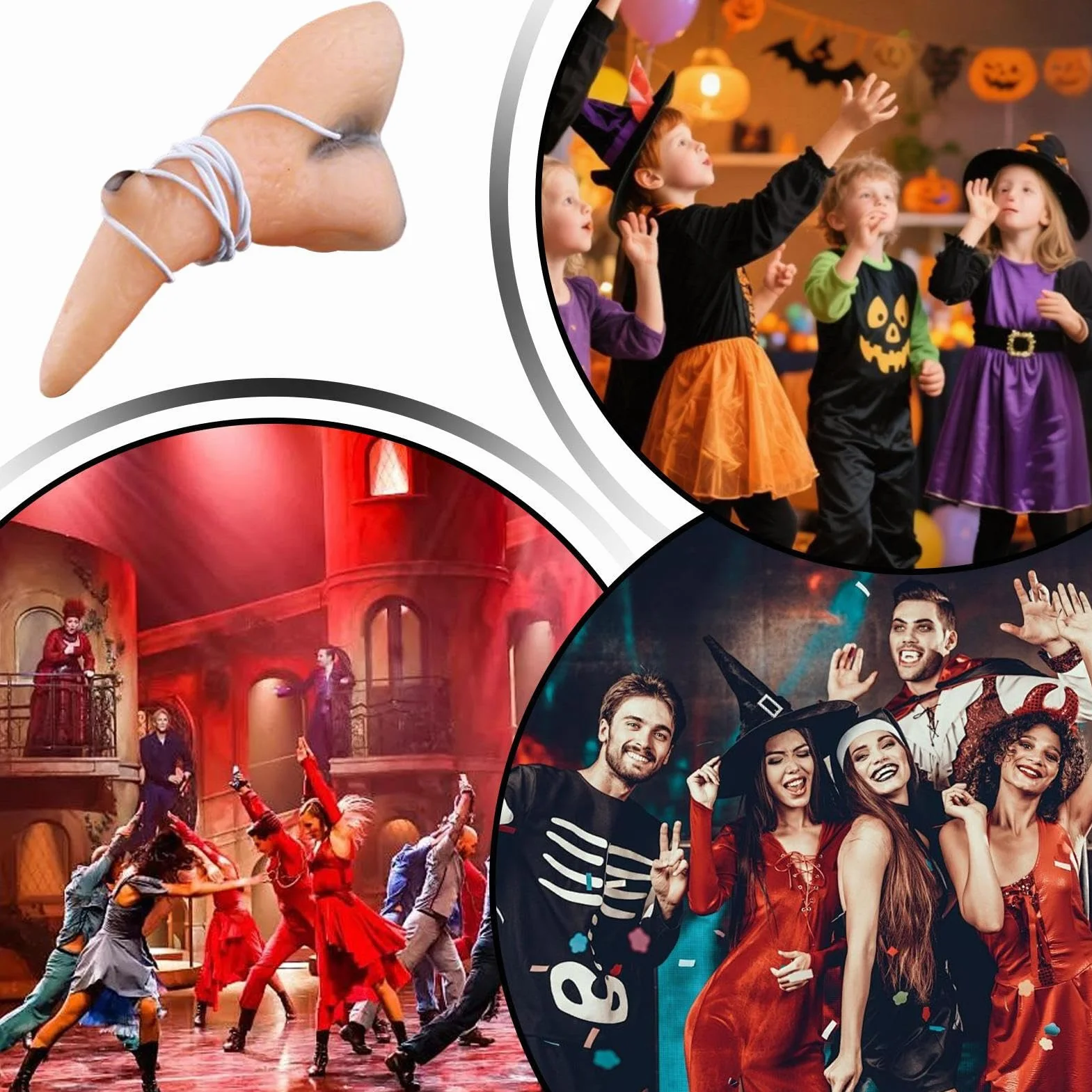 Realistyczna proteza nosa czarownicy, profesjonalne akcesorium do odgrywania ról 3D, długi spiczasty czarownicy do cosplay i teatru, wygodny komponent maskaradowy na Halloween, występy szkolne i