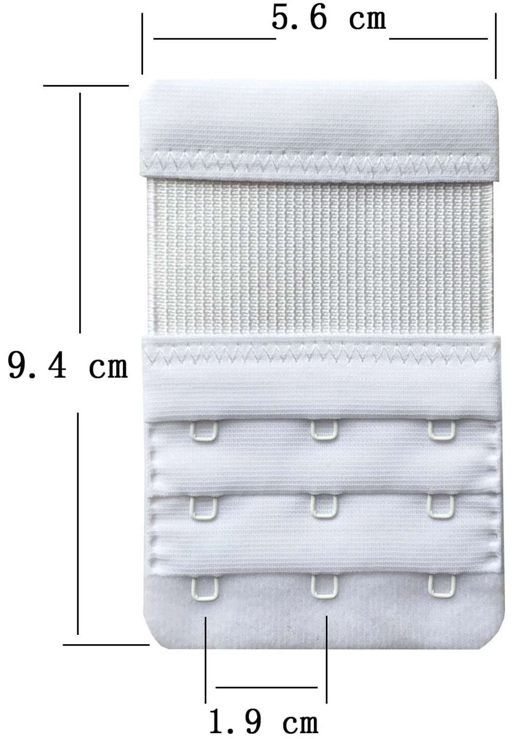 Damski zestaw 3 miękkich wygodnych przedłużek biustonosza z 3 haczykami, 9,4 cm x 5,6 cm