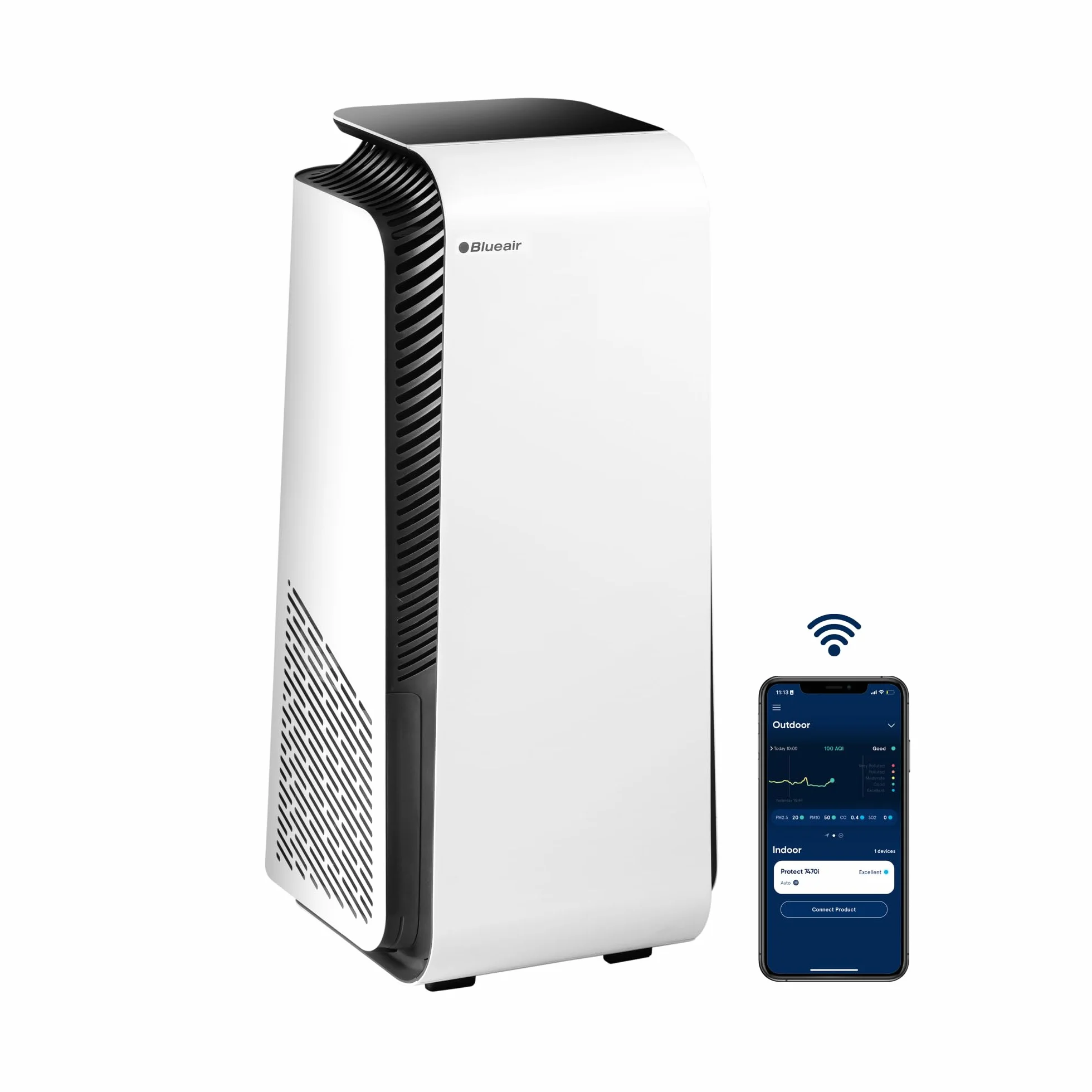 BLUEAIR HealthProtect 7470i Oczyszczacz Powietrza HEPA 91m² Cichy Przeciw Bakteriom Alergenom Wirusom Dymowi Biały