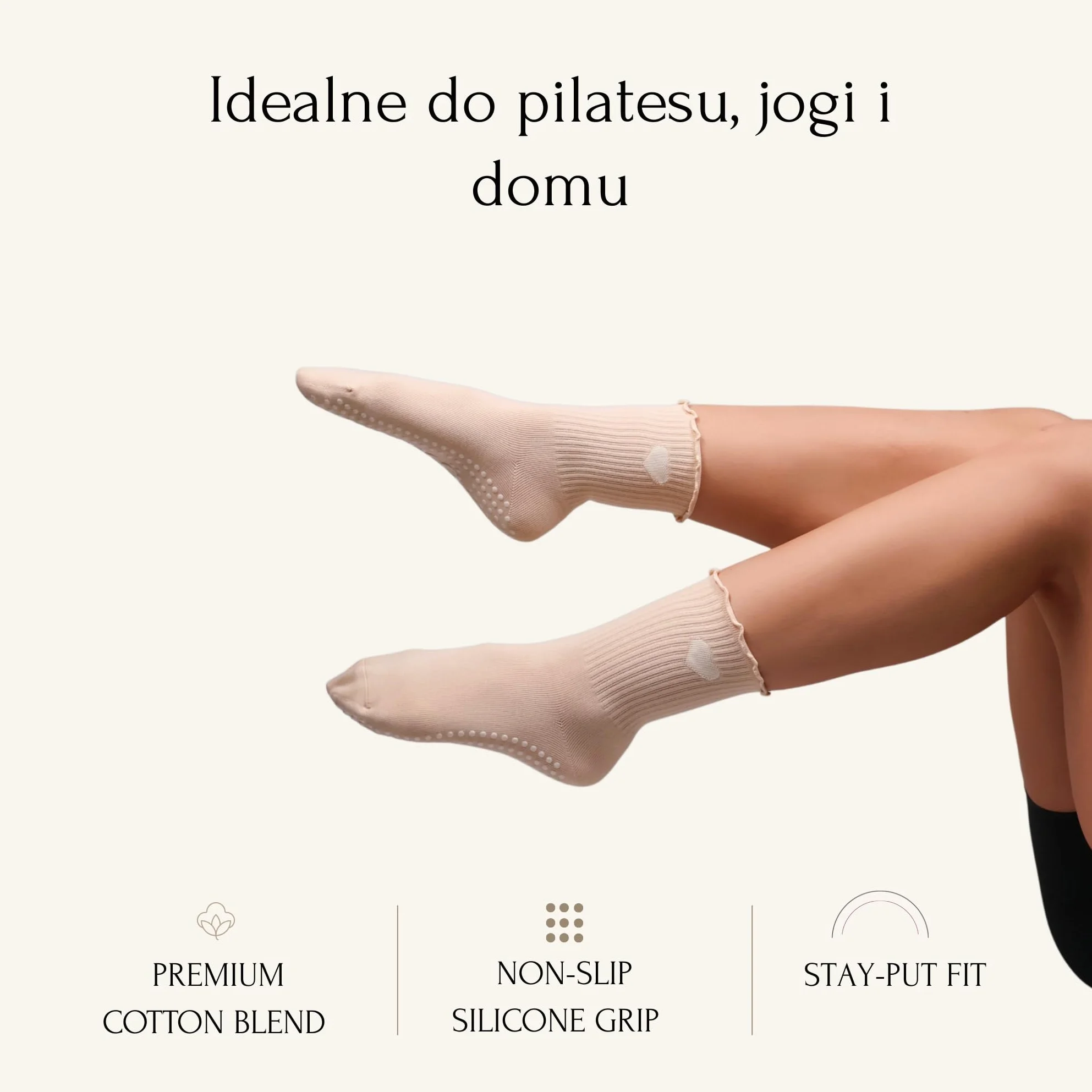Elkä Skarpetki antypoślizgowe do pilatesu grip mocny stabilność komfort joga fitness