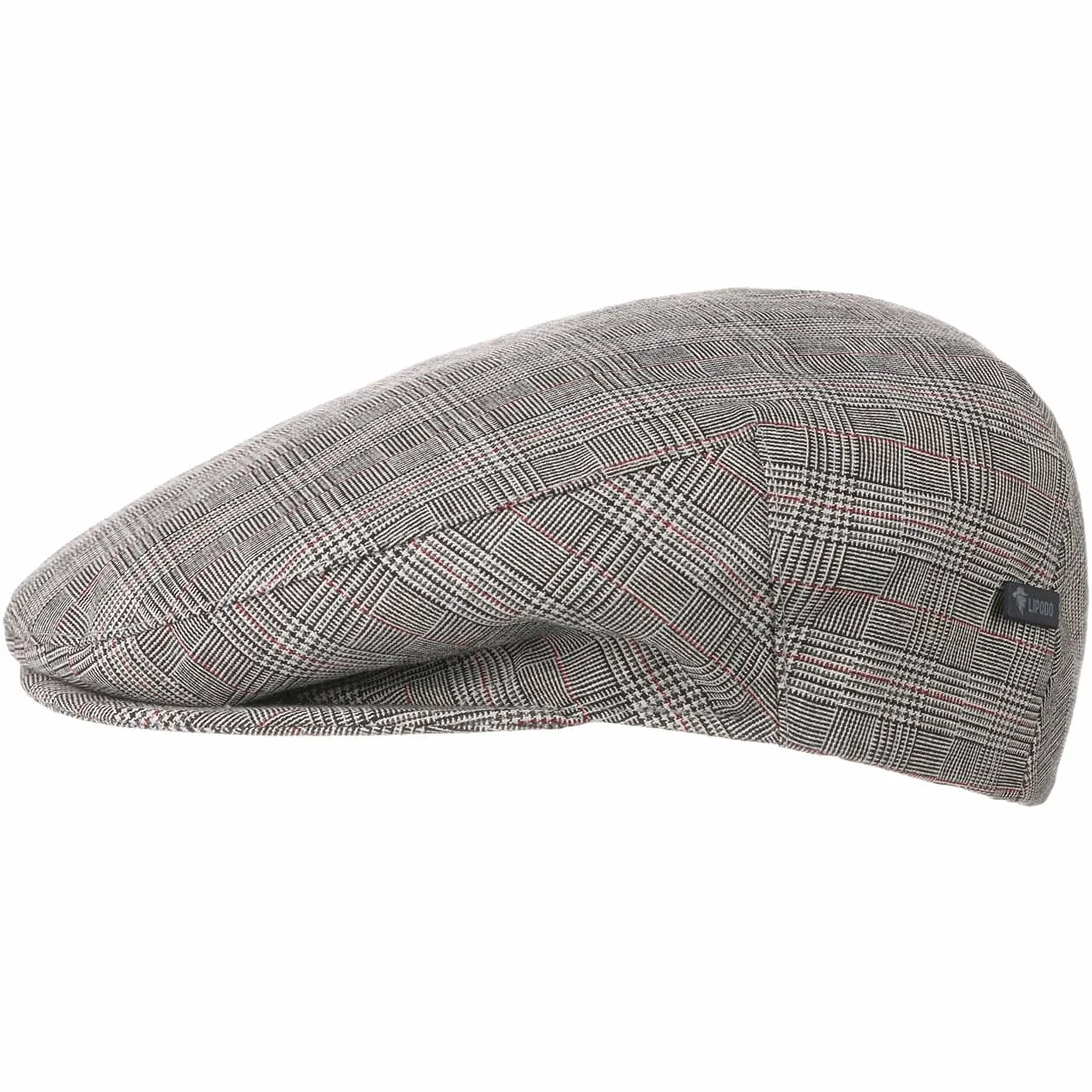 Lipodo Devron Karo Flatcap męska czapka z daszkiem – wyprodukowana we Włoszech – dwuczęściowa czapka z tkaniny z bawełny – wyściełana czapka bawełniana – czapka z daszkiem w stylu vintage –