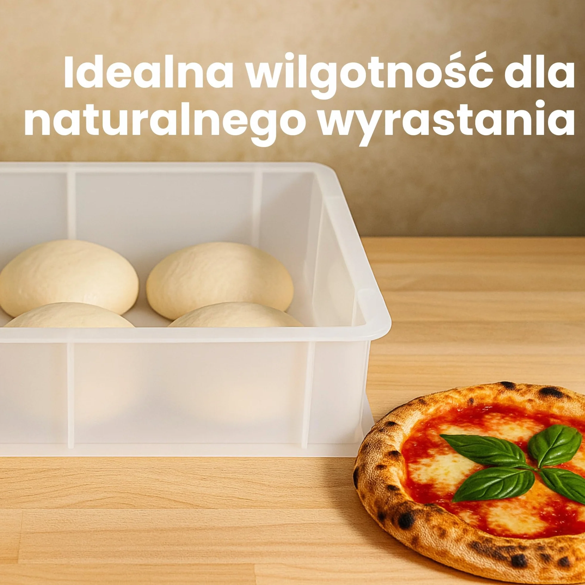 CookandSupply Pojemnik do Fermentacji Pizzy i Chleba BPA-free - Certyfikowany Pojemnik na Ciasto Dopuszczony do Kontaktu z Żywnością - Made in Italy - 1 Pojemnik Składany 40x30x10 + 1 Pokrywka