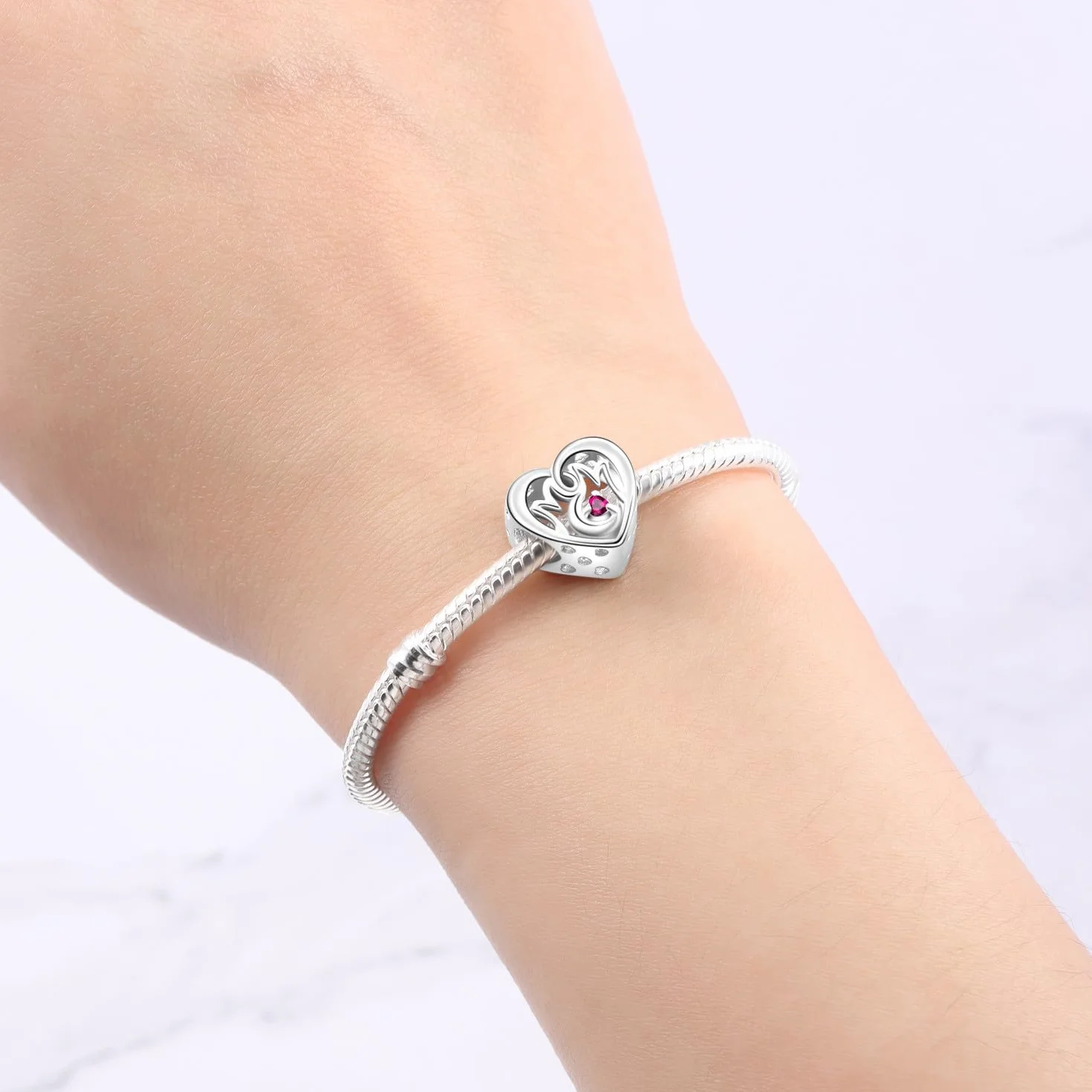 925 Sterling Silver Charm Women Beads Charm Silver Charm Heart Charm For European Bracelets Jewelry Gifts
