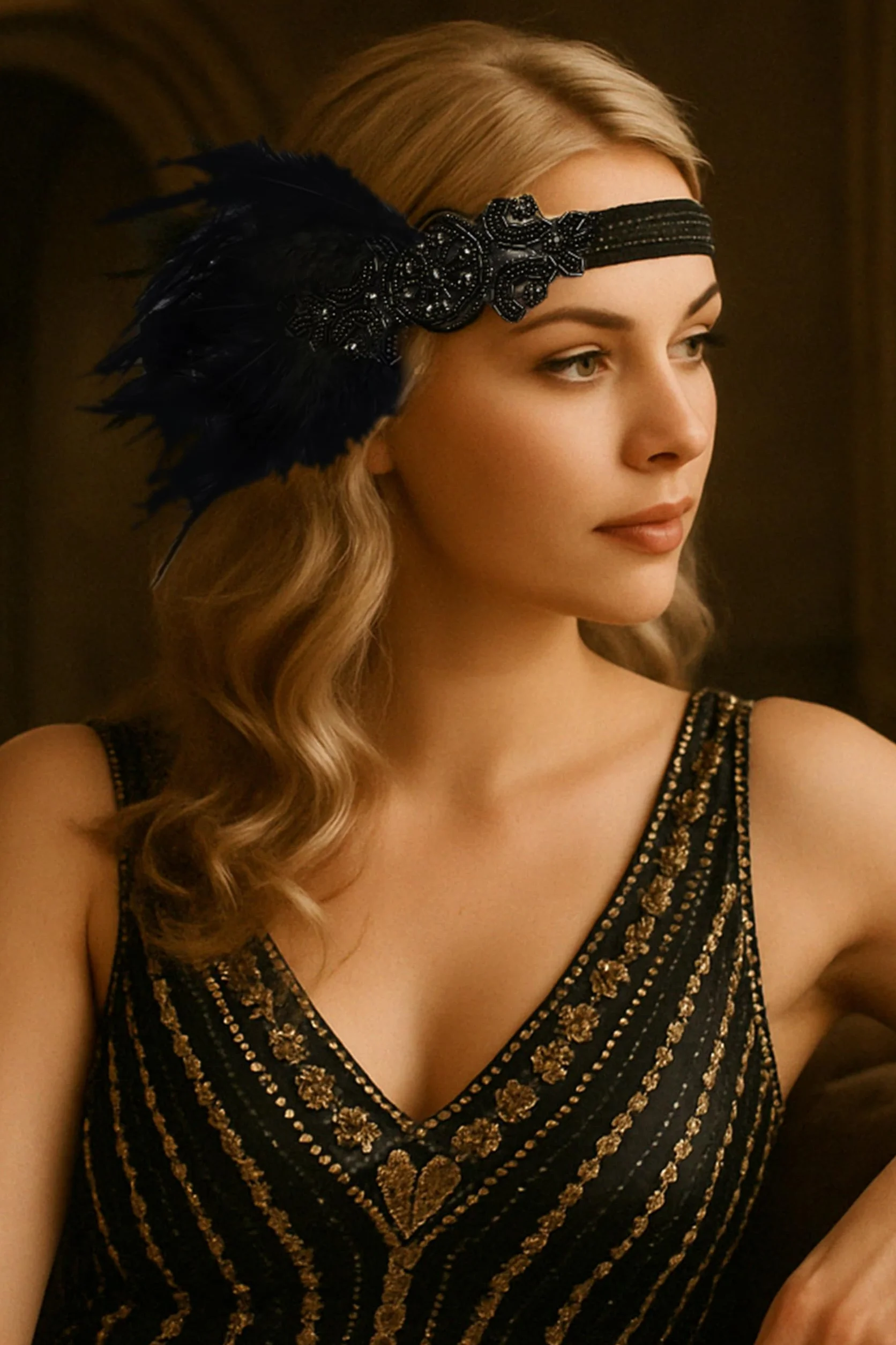 BABEYOND 1920s Stirnband Damen Gatsby Kostüm Accessoires 21er Jahre Flapper Feder Haarband
