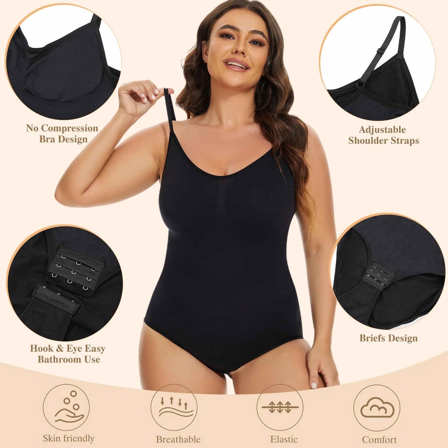 Body modelujące damskie body modelujące sylwetkę bielizna wyszczuplająca modelująca sylwetkę bezszwowa fajas z regulowanym paskiem na ramię