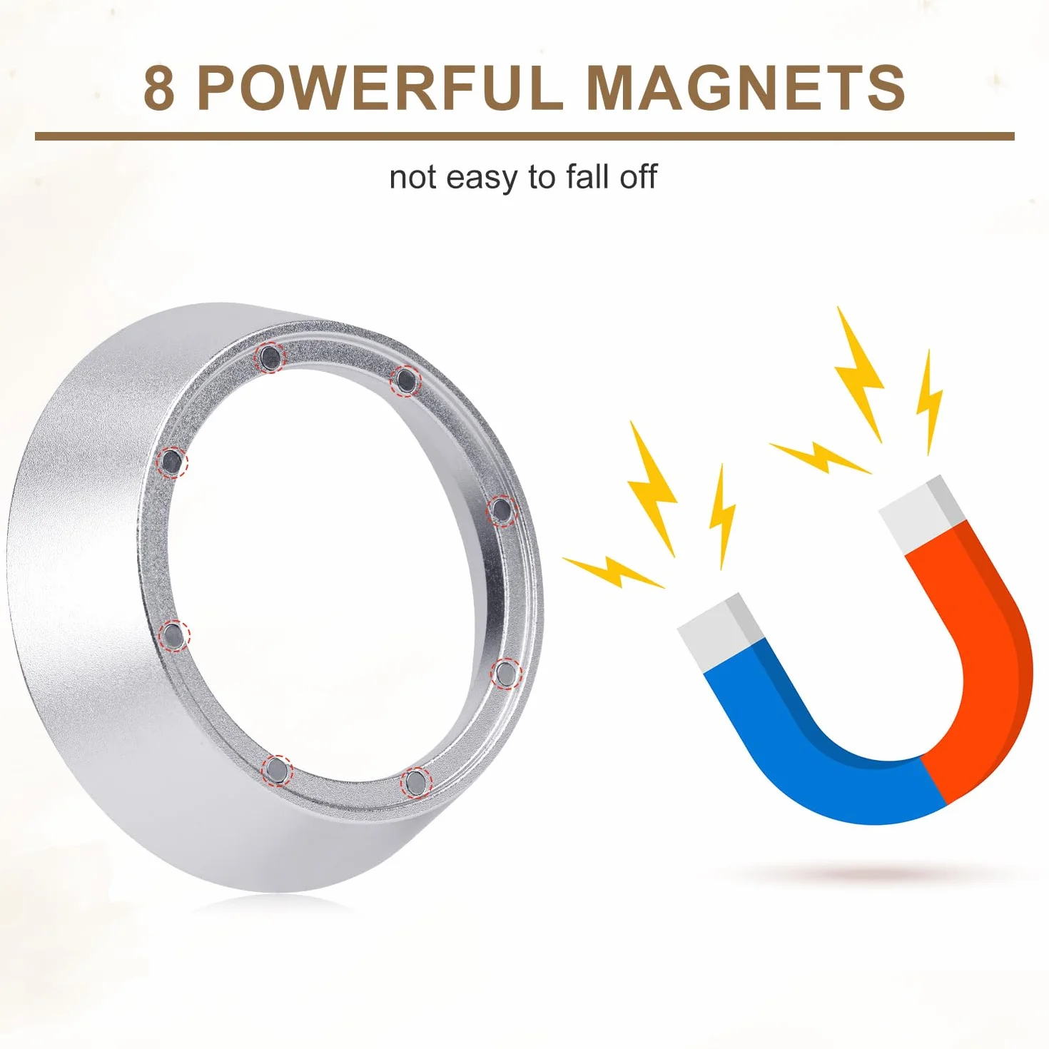 58 mm Lejek Dozujący do Espresso z Kolbą - Wytrzymały Pierścień z Magnesem Aluminiowym - Kompatybilny ze Wszystkimi Kolbami 58 mm
