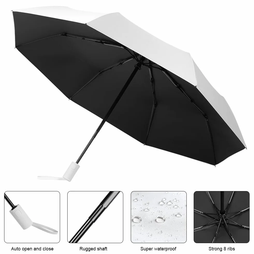 Parasol składany wiatroszczelny z żebrami z włókna szklanego automatyczny