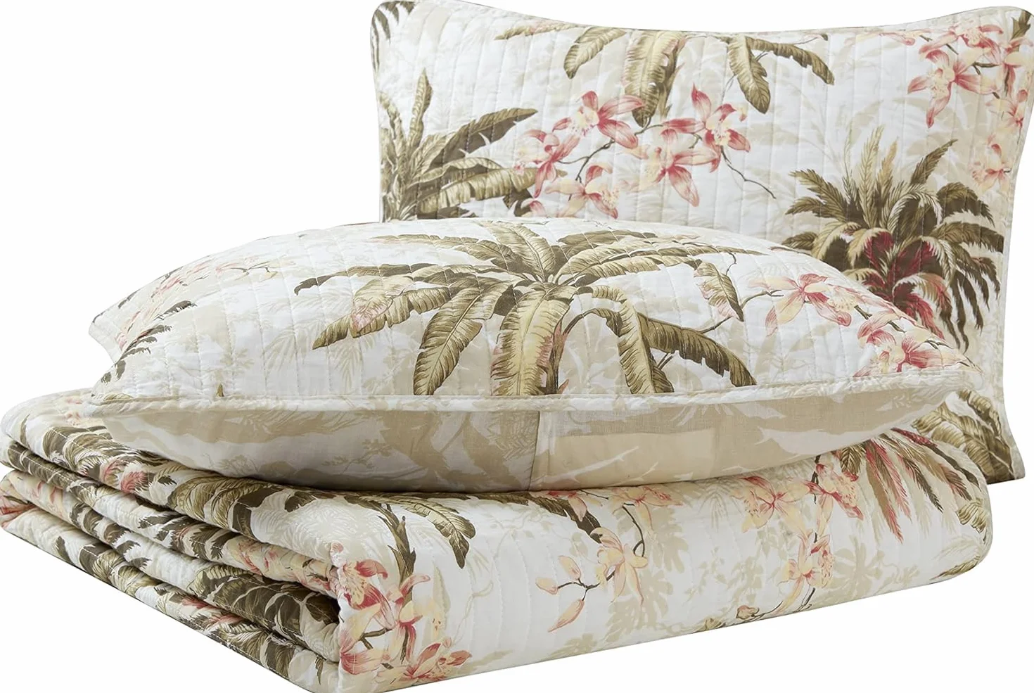 Tommy Bahama zestaw kołder Queen bawełniana pościel dwustronna z poszewkami Bonny Cove Ivory